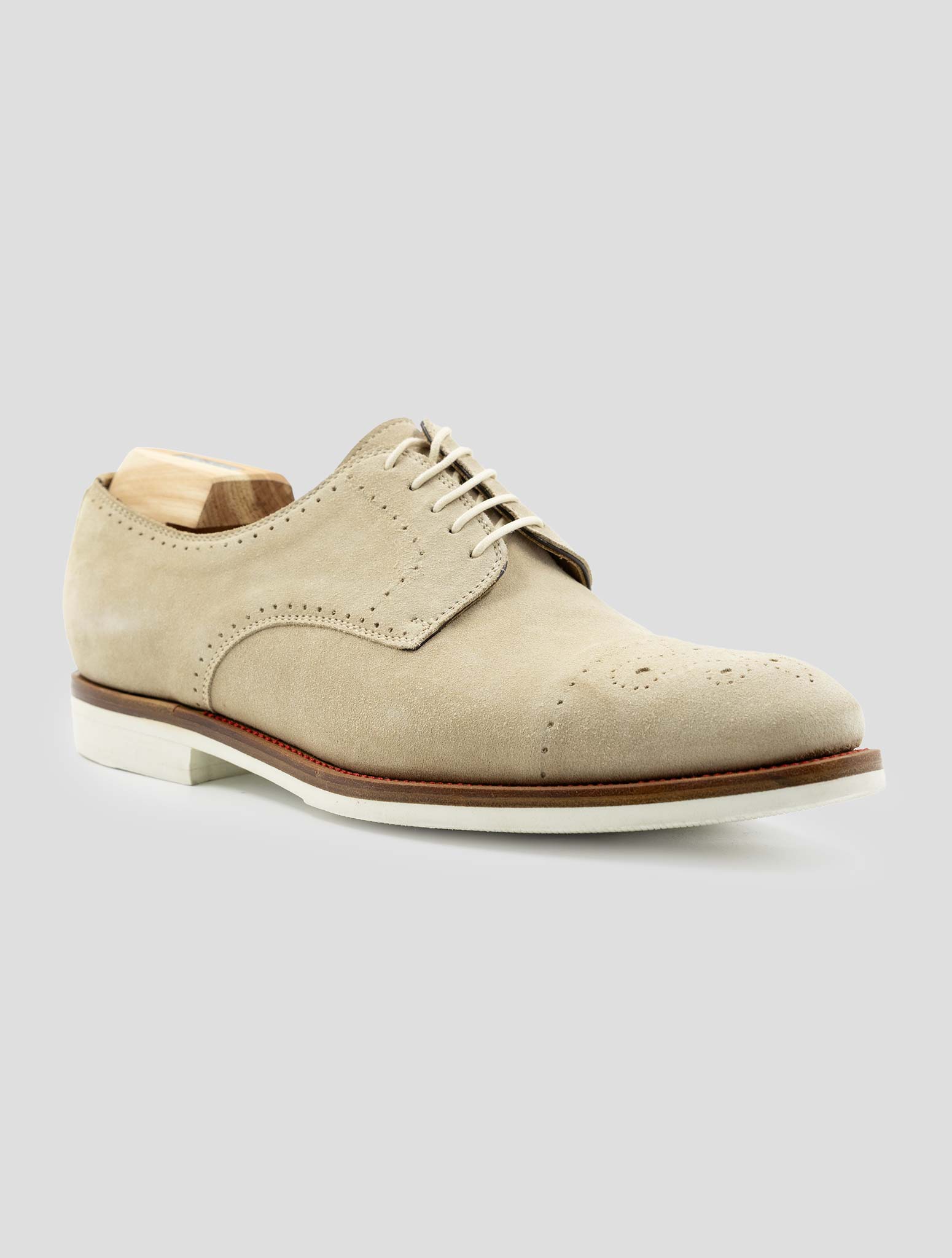 Kiton Beige Leather Suede Dress Shoes