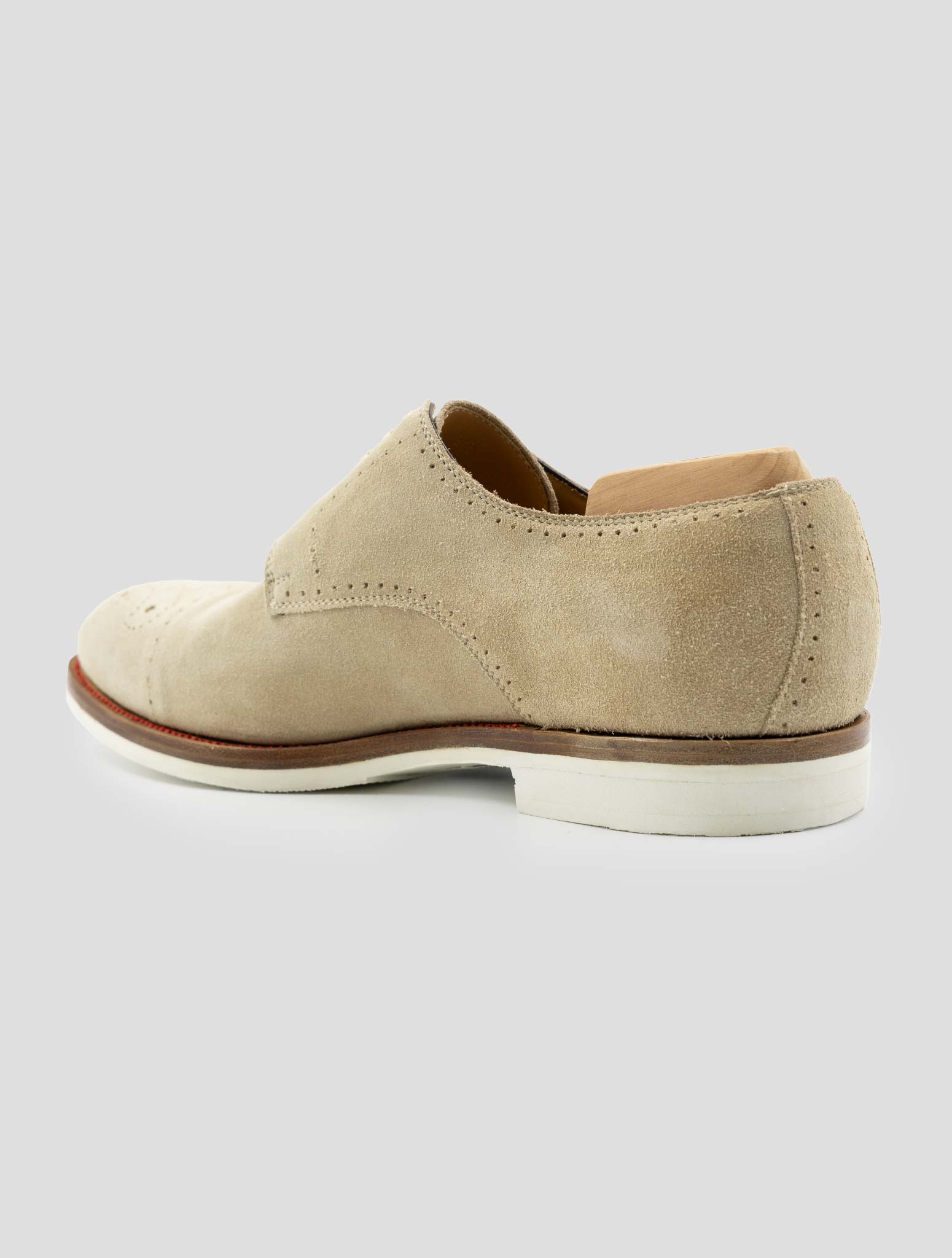 Kiton Beige Leather Suede Dress Shoes