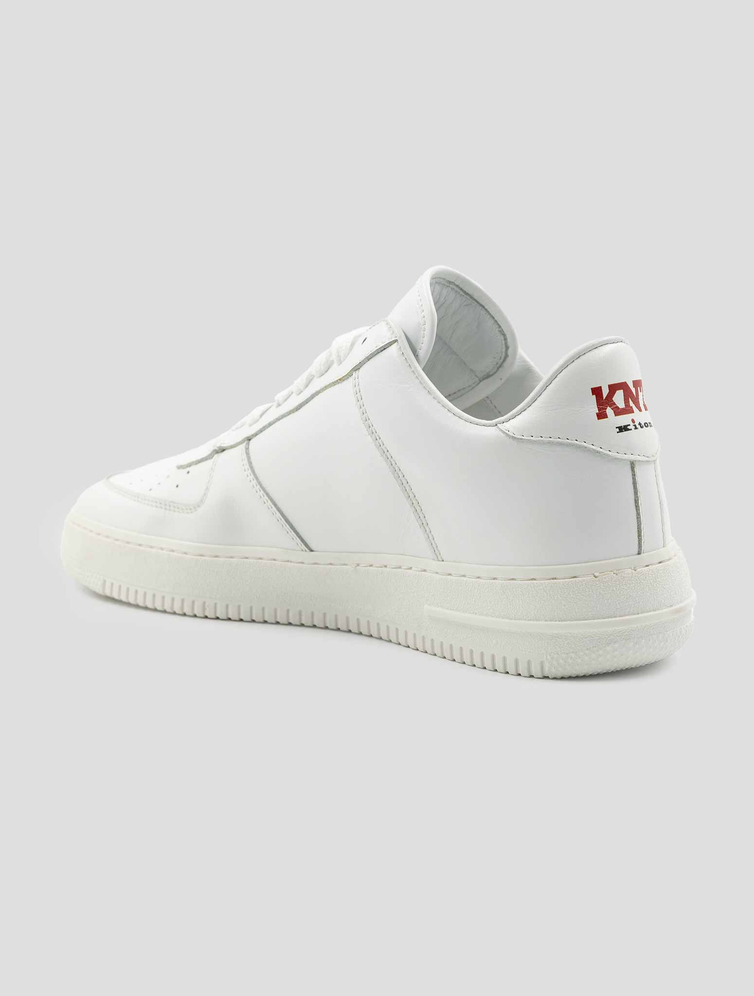 Kiton Knt White Leather Sneakers