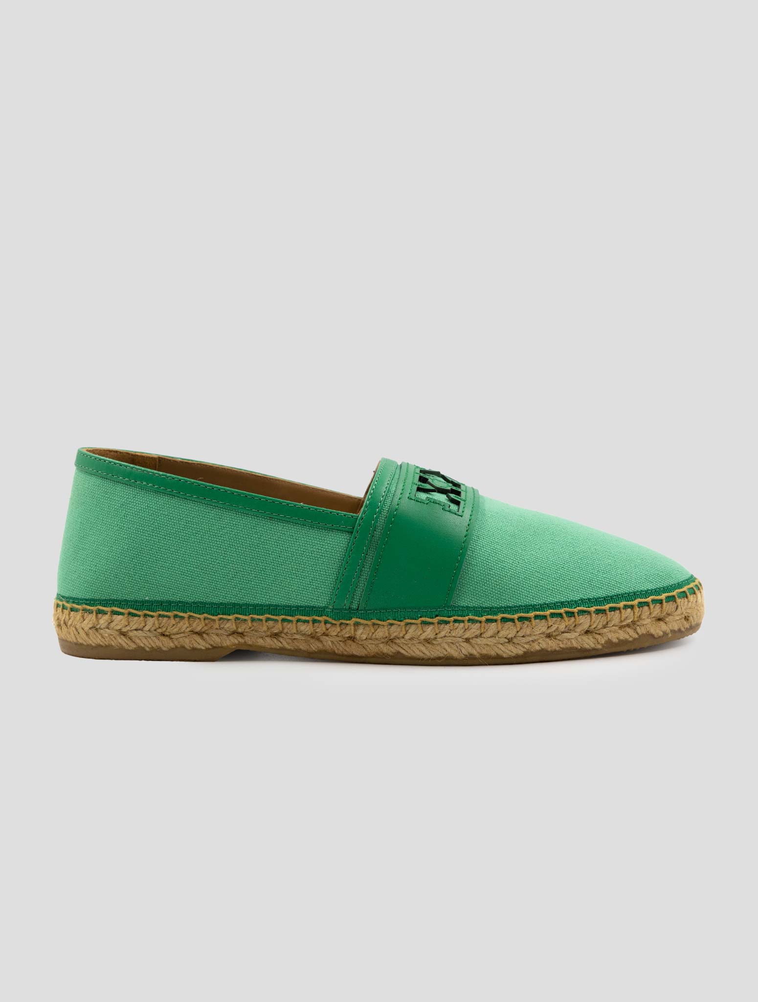 Kiton Knt Green Cotton Leather Espadrillas