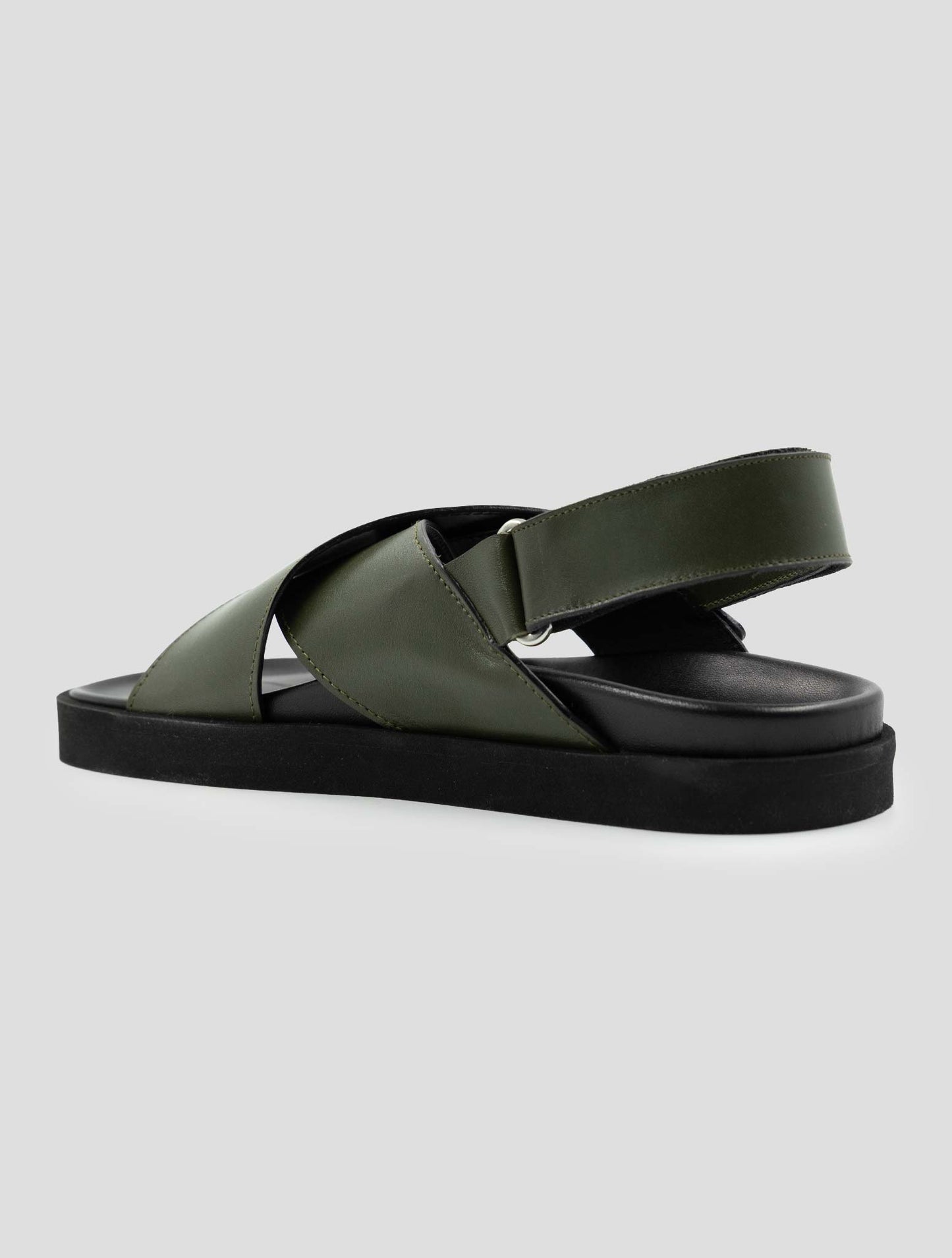 Kiton Green Leather Sandals