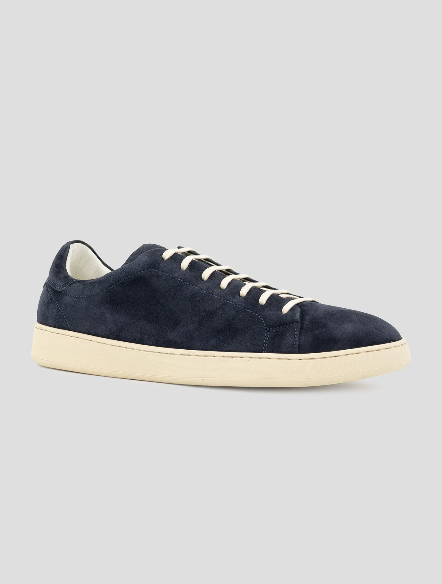 Kiton Blue Leather Suede Sneakers