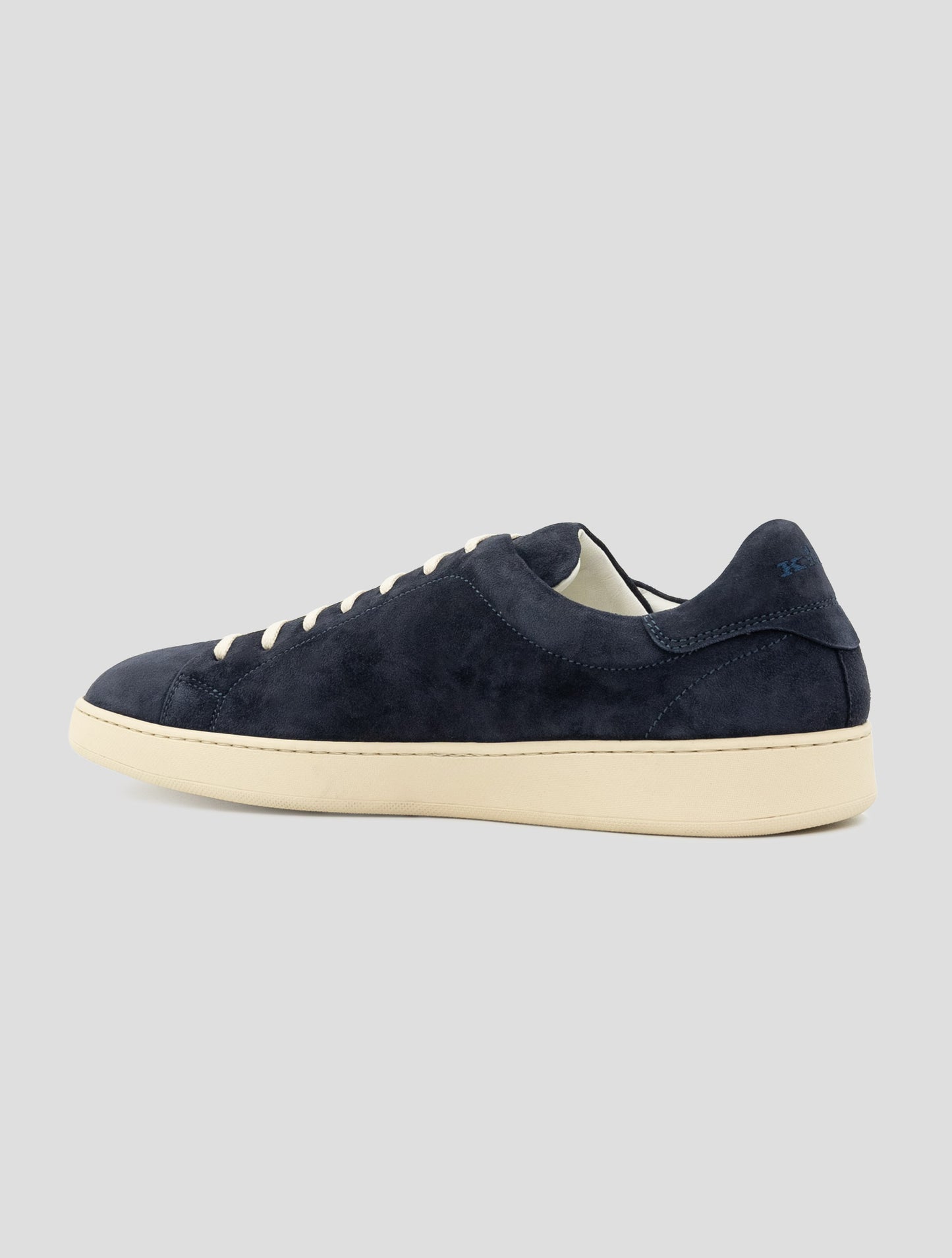 Kiton Blue Leather Suede Sneakers