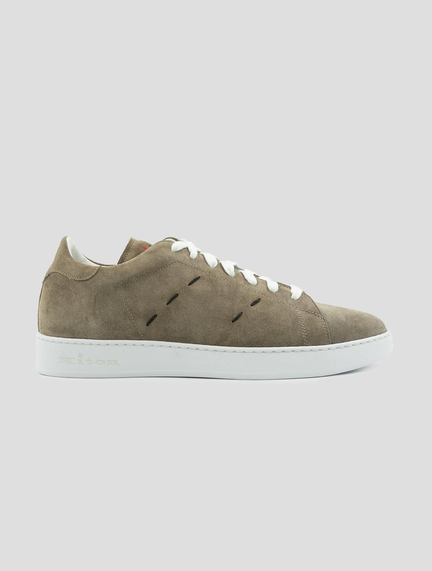 Kiton Brown Leather Suede Sneakers