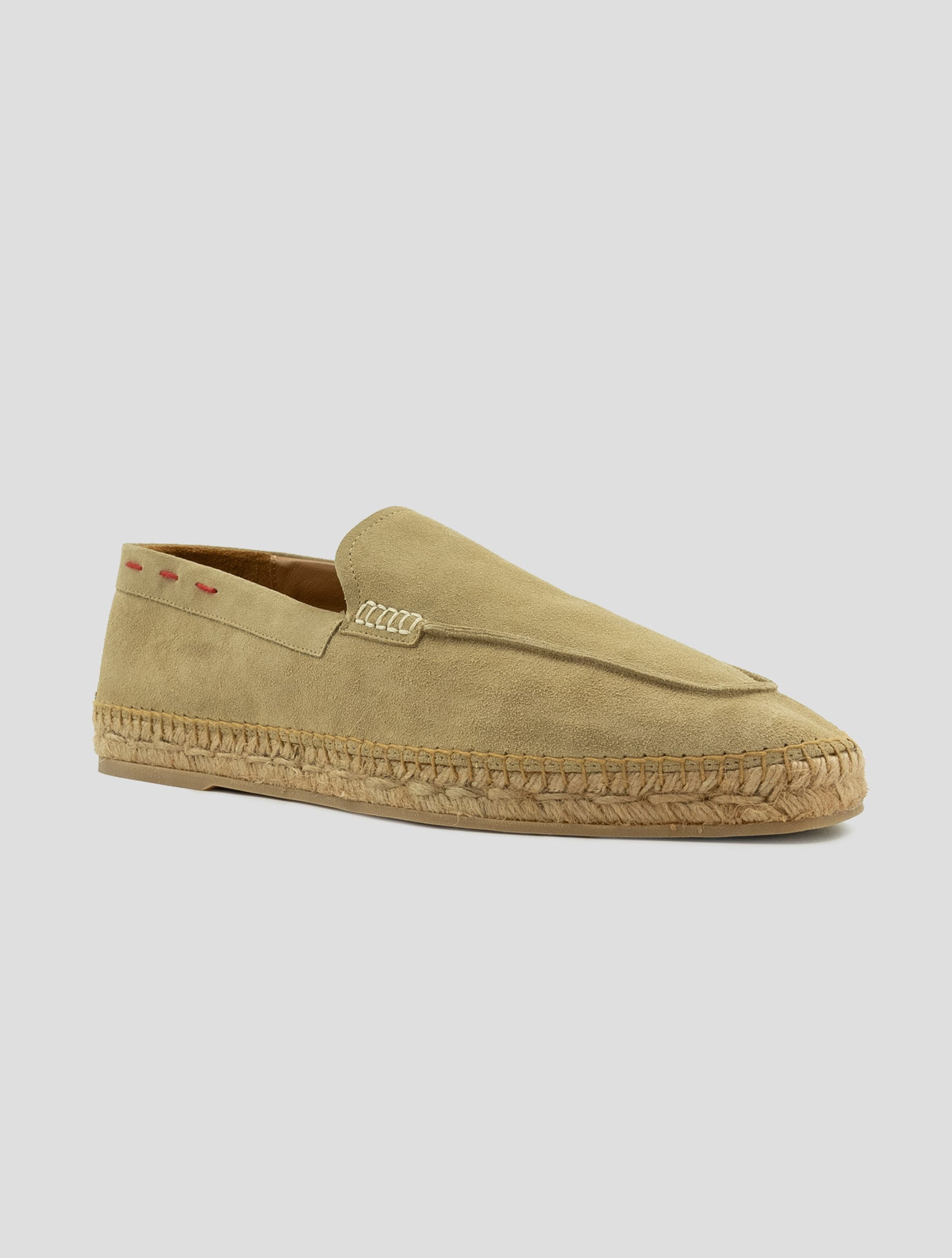 Kiton Beige Leather Suede Espadrillas
