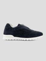 Kiton Blue Leather Suede Sneakers