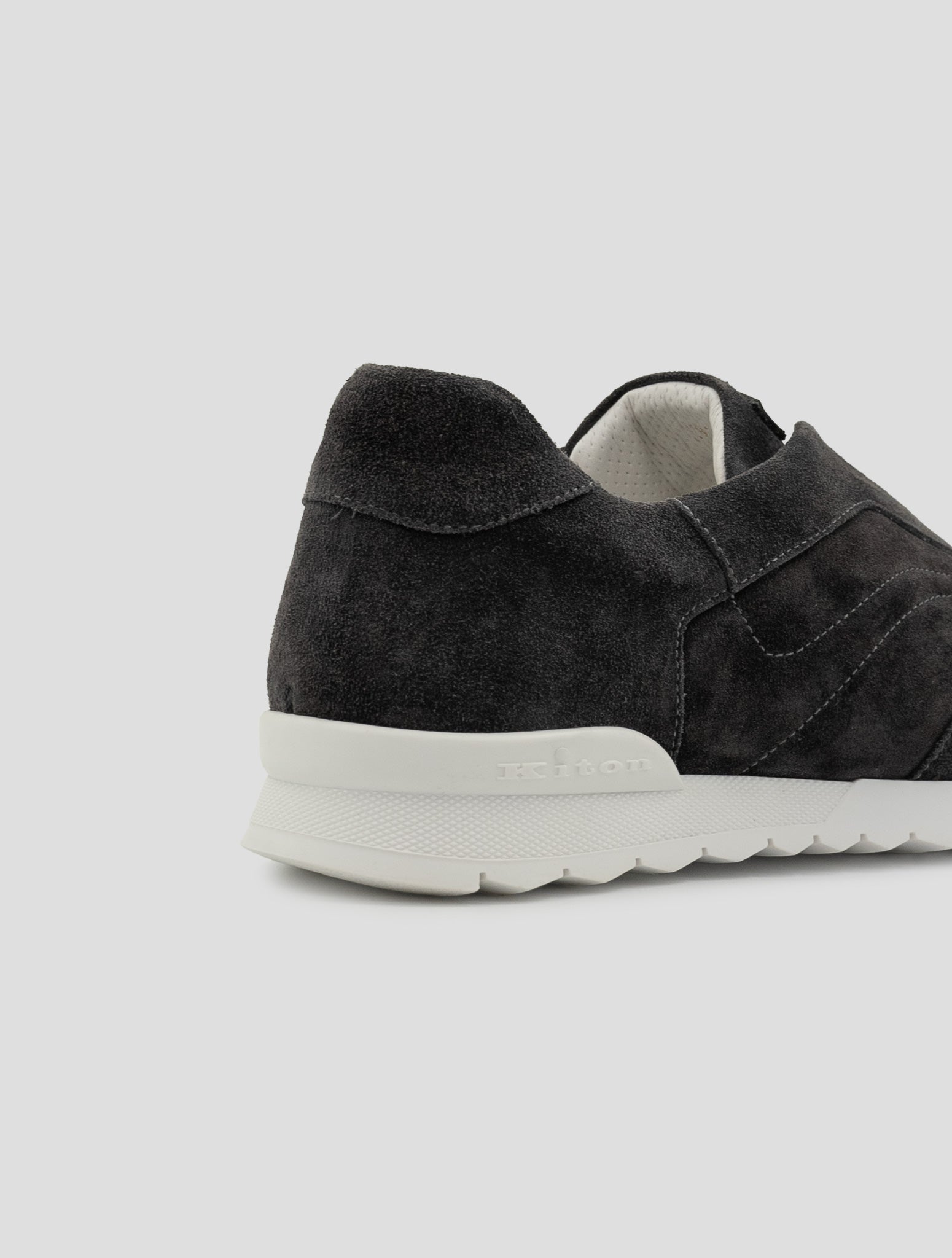 Kiton Dark Gray Leather Suede Sneakers