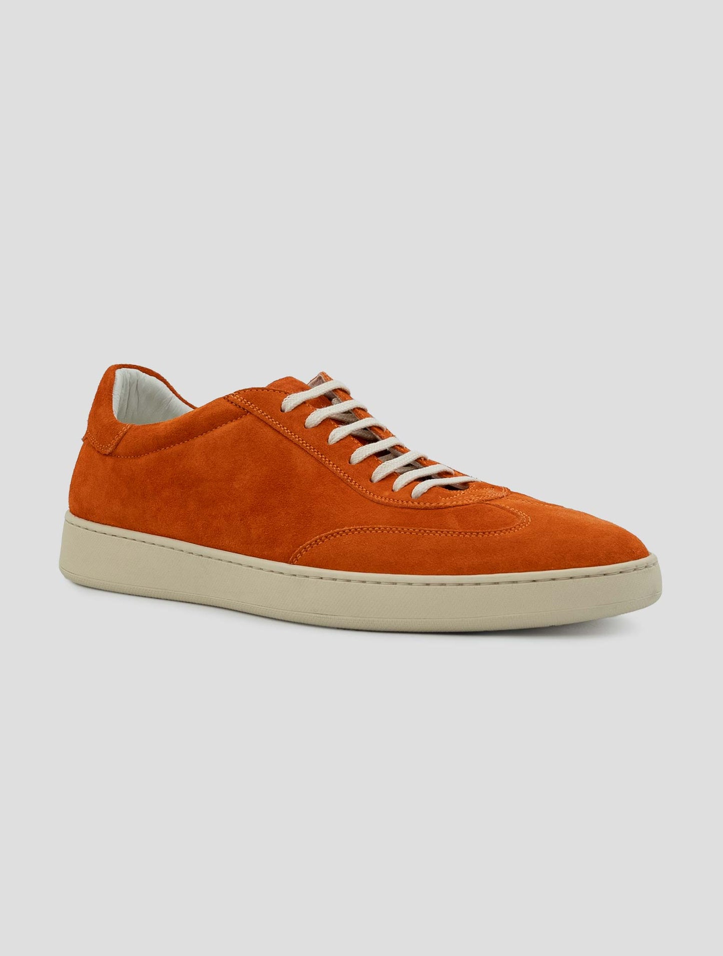 Kiton Orange Leather Suede Sneakers