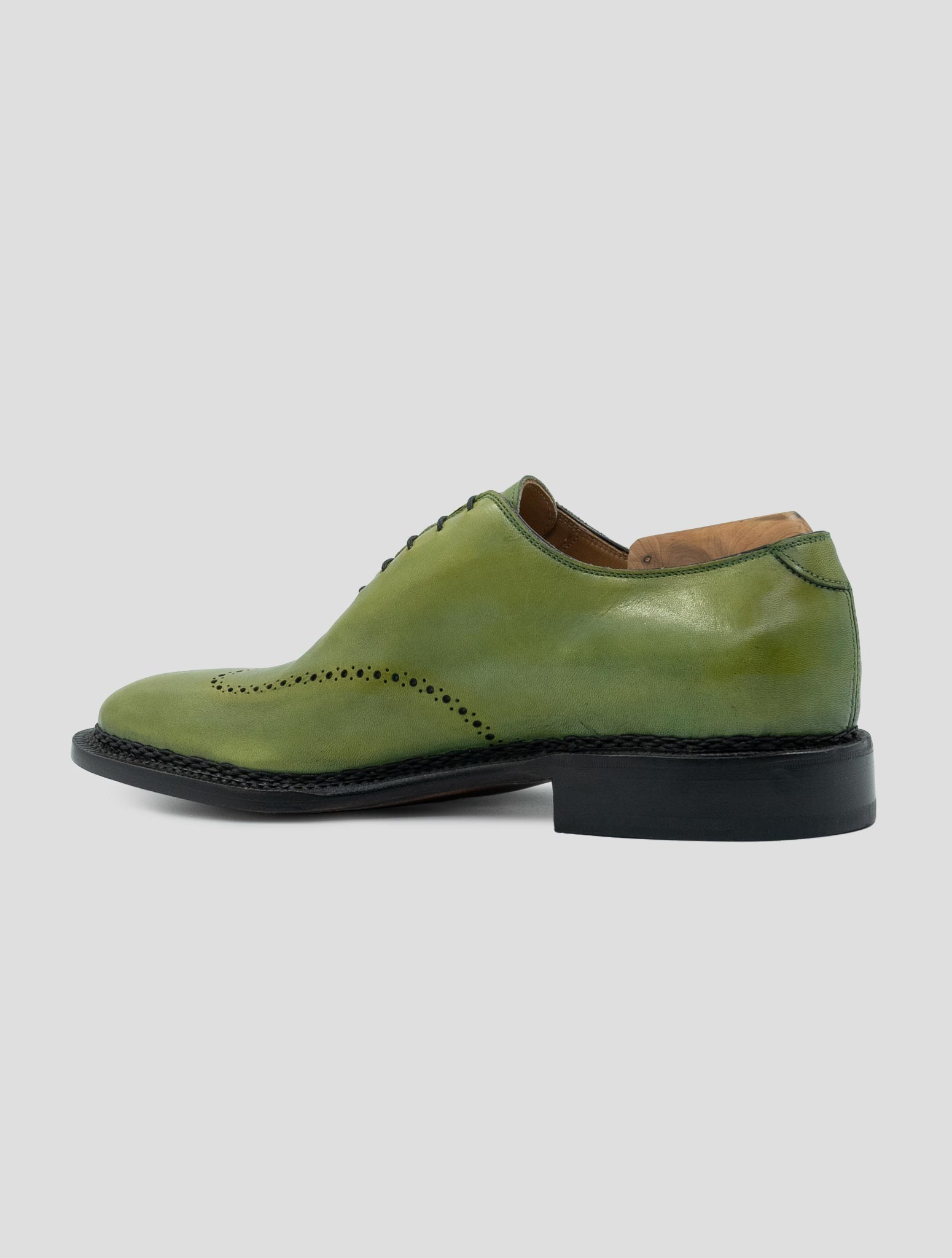 Kiton Green Leather Dress Shoes