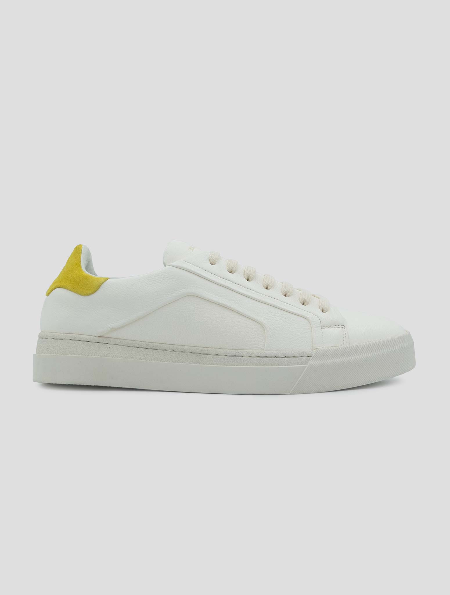 Kiton White Leather Deer Sneakers