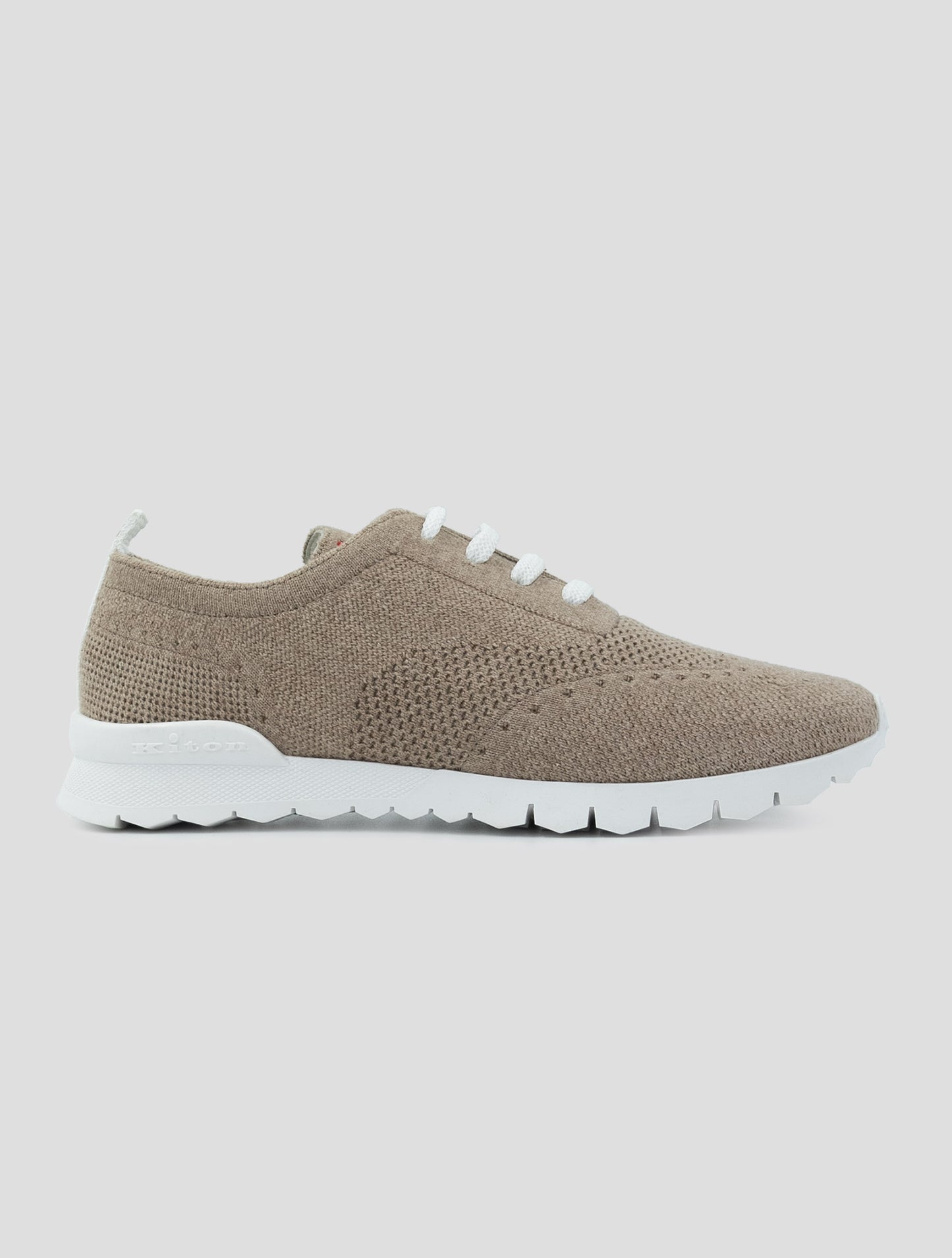 Kiton Beige Cotton Ea Sneakers