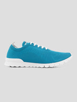 Kiton Light Blue Cotton Ea Sneakers