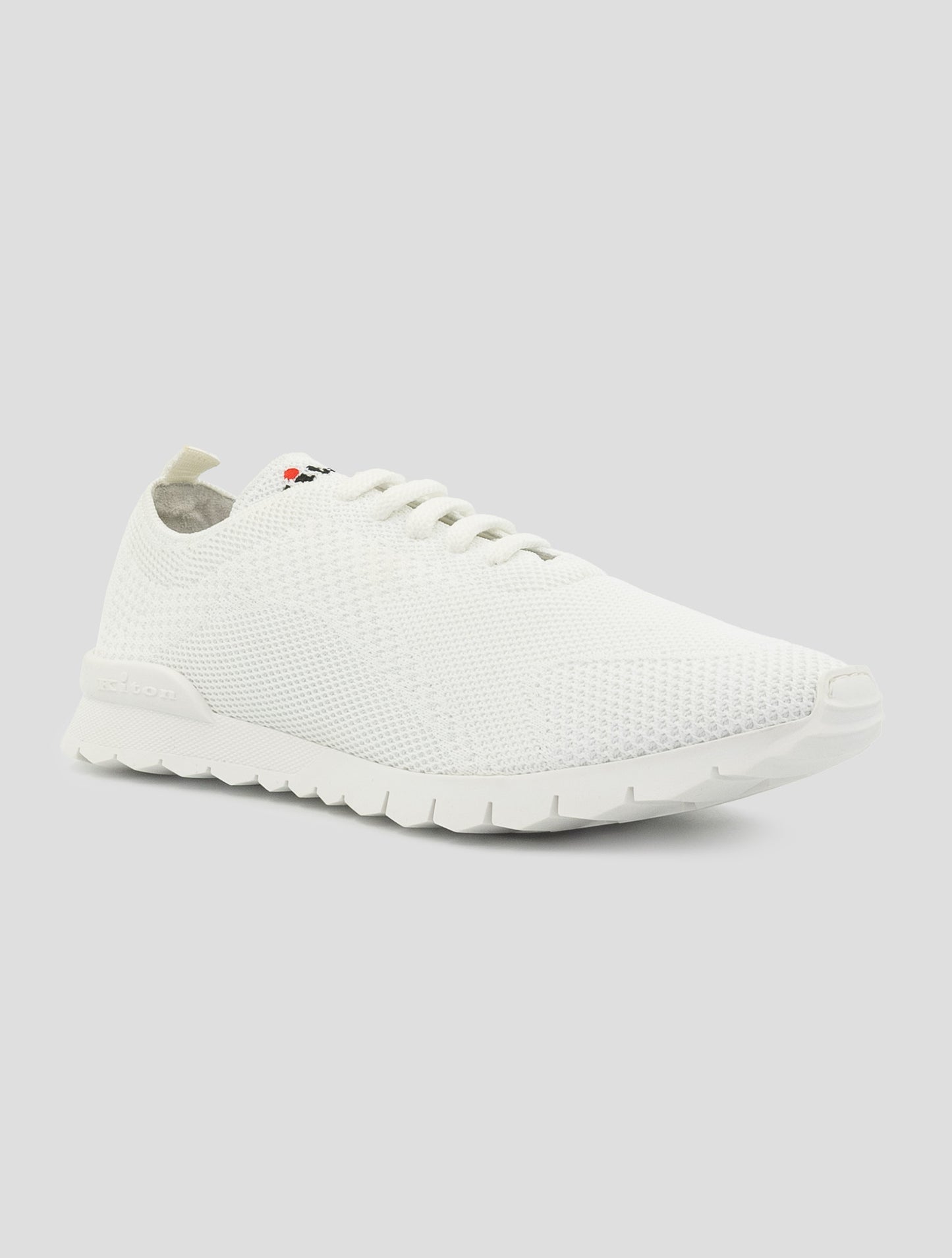 Kiton White Cotton Ea Sneakers