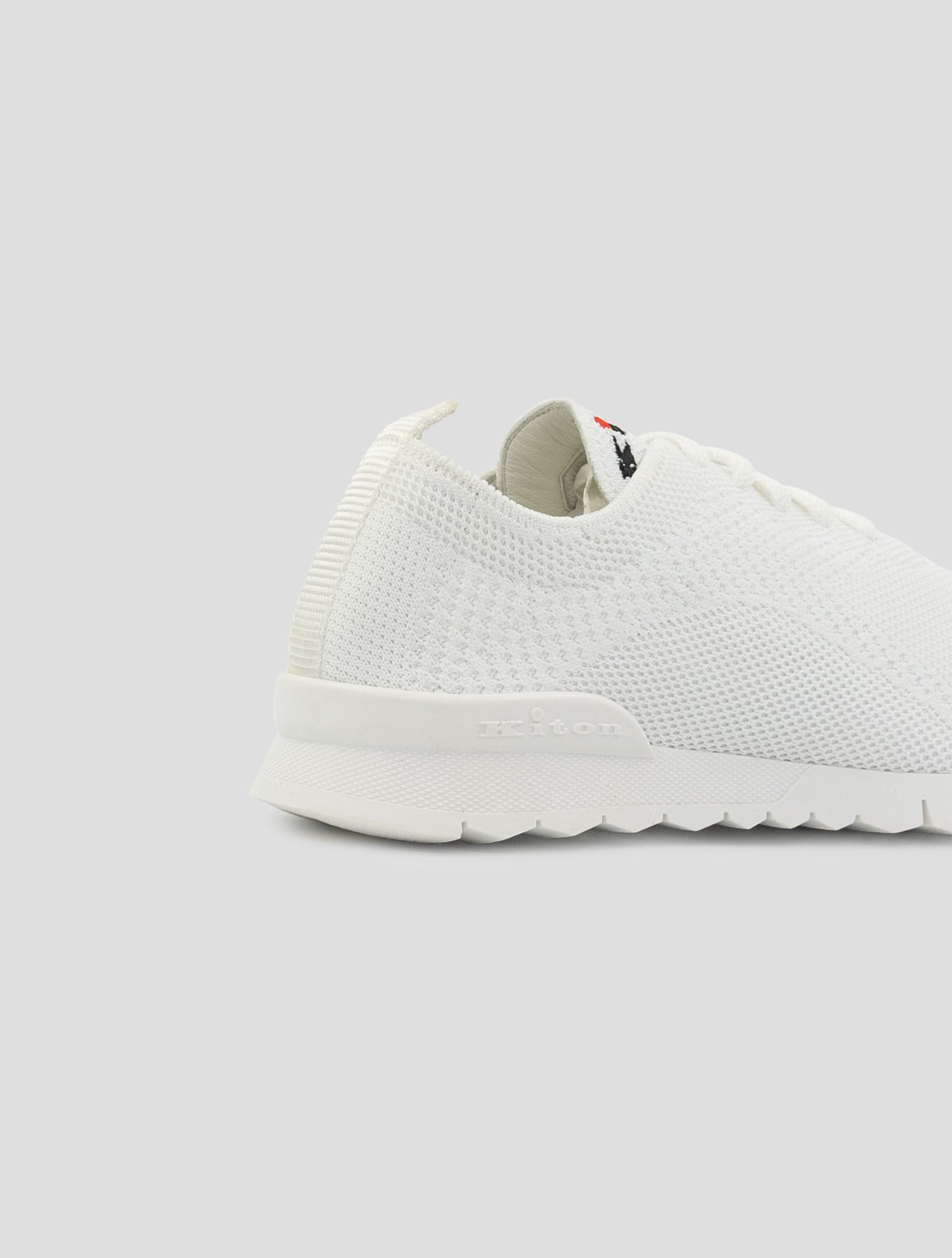 Kiton White Cotton Ea Sneakers