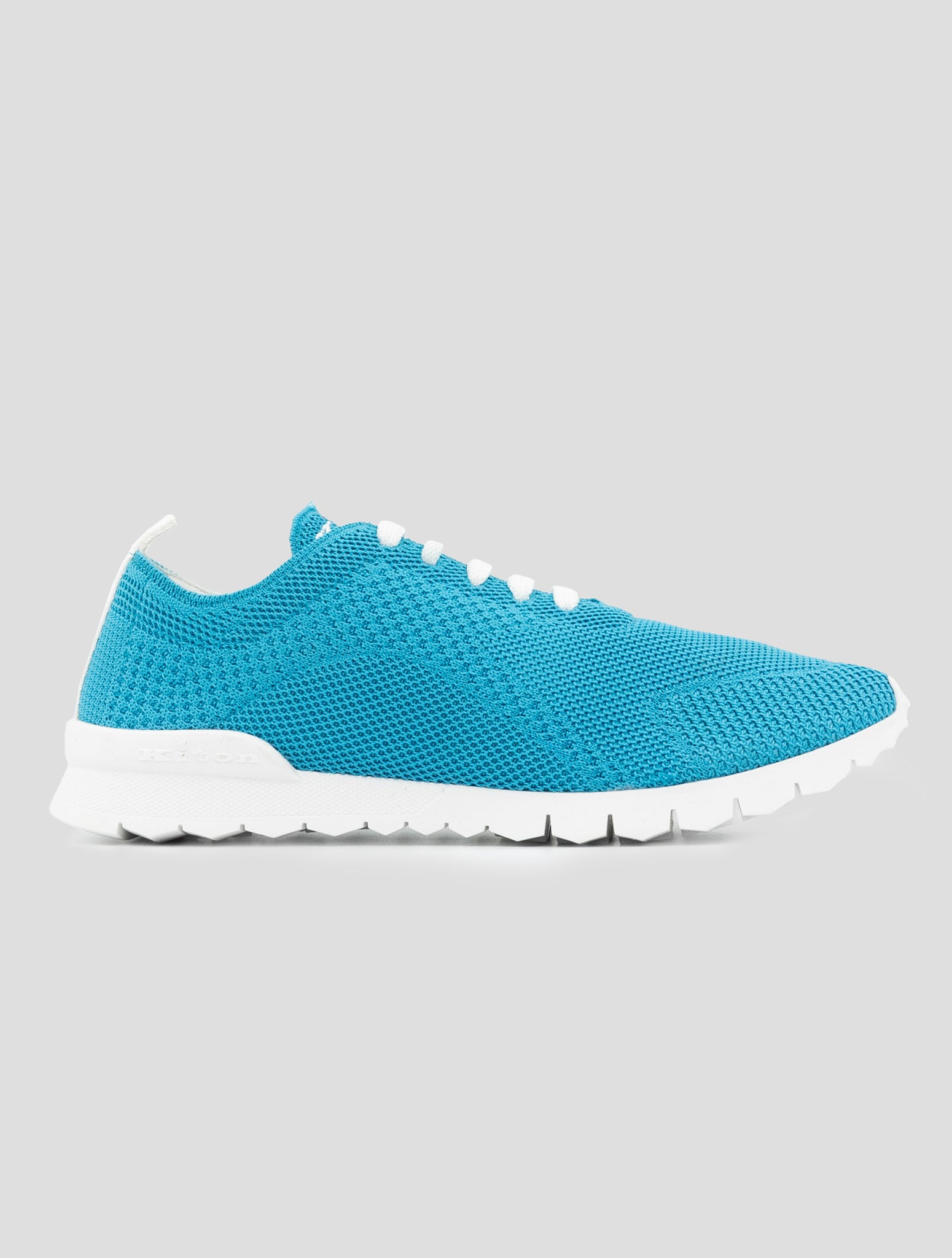Kiton Light Blue Cotton Ea Sneakers