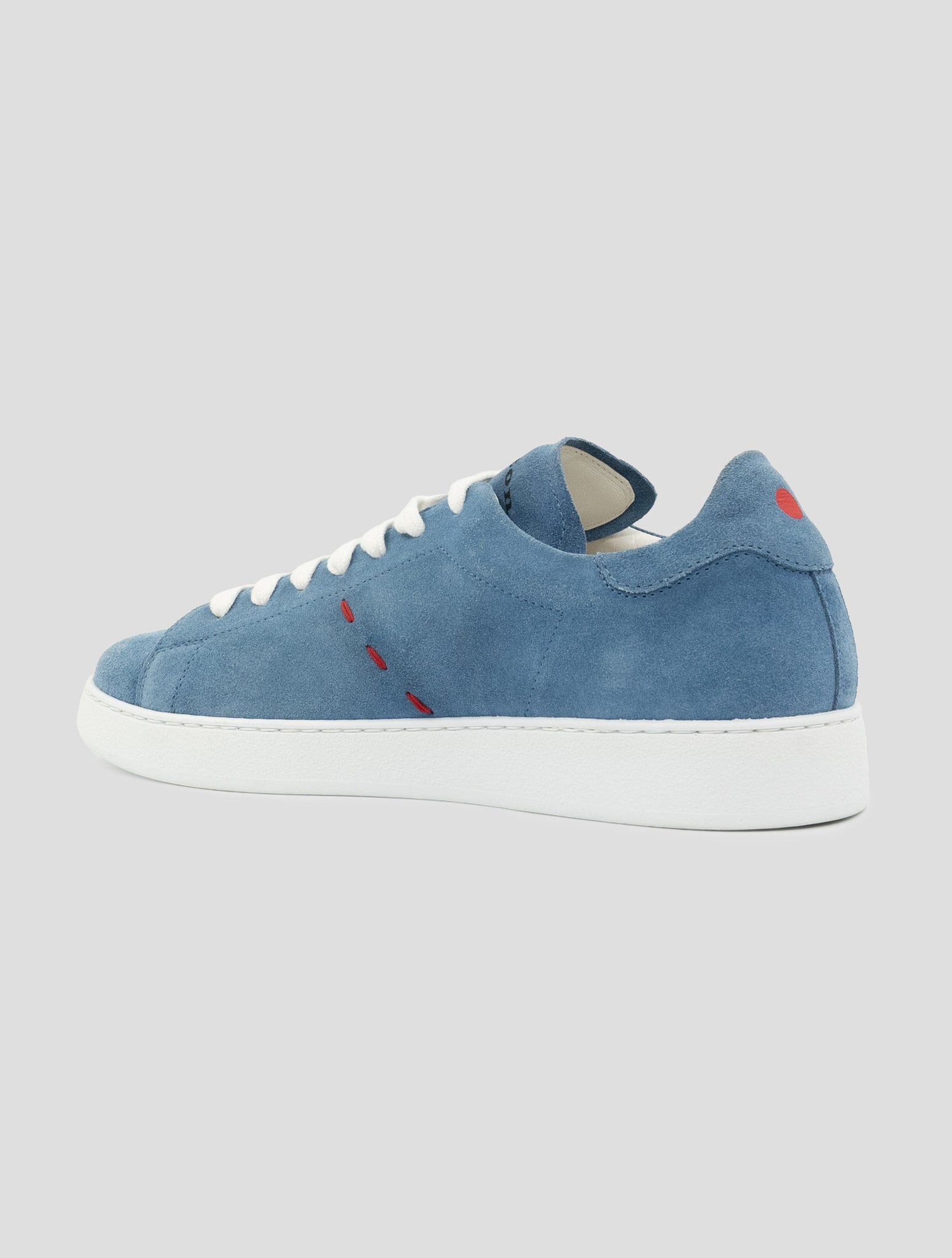 Kiton Light Blue Leather Suede Sneakers