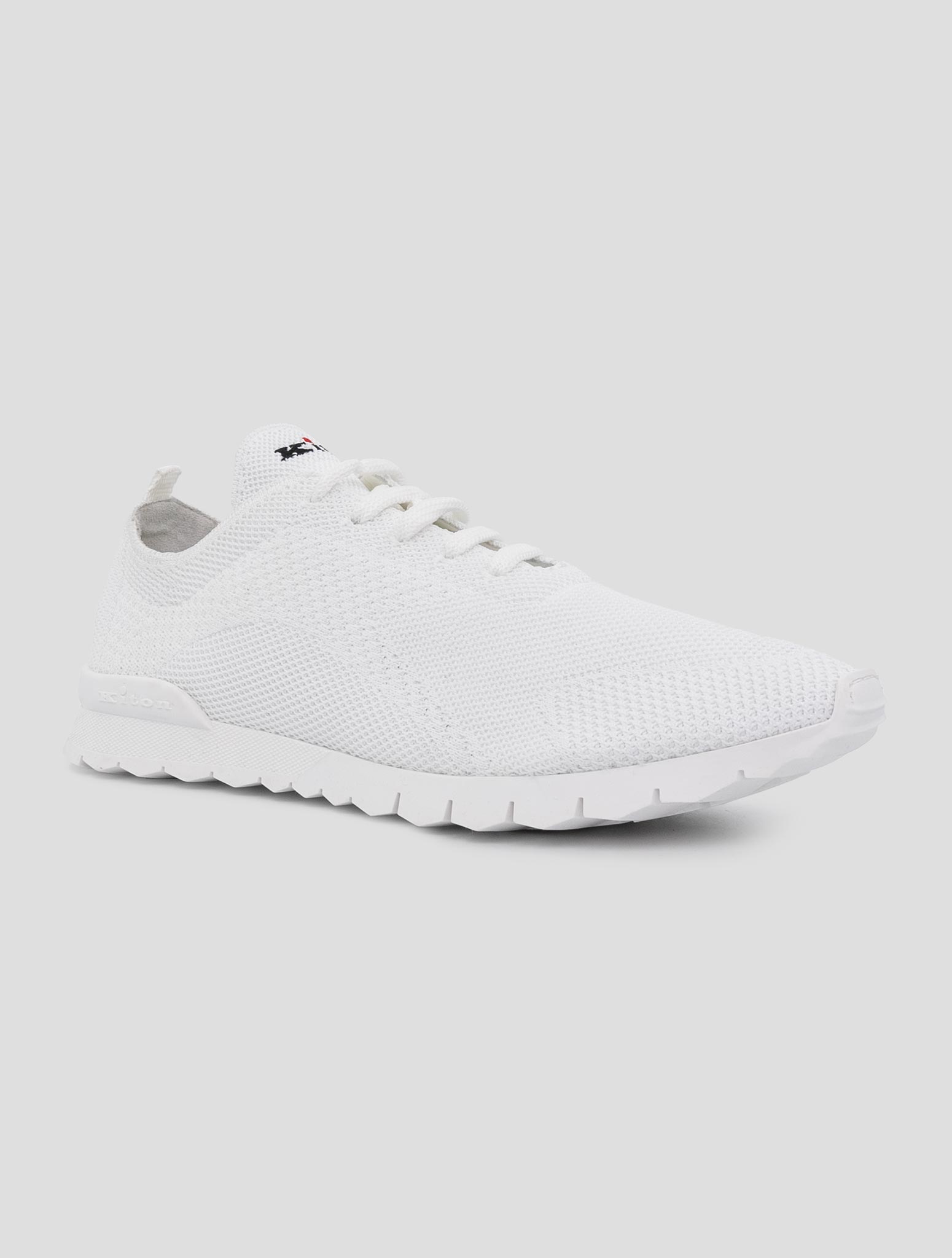 Kiton White Cotton Ea Sneakers