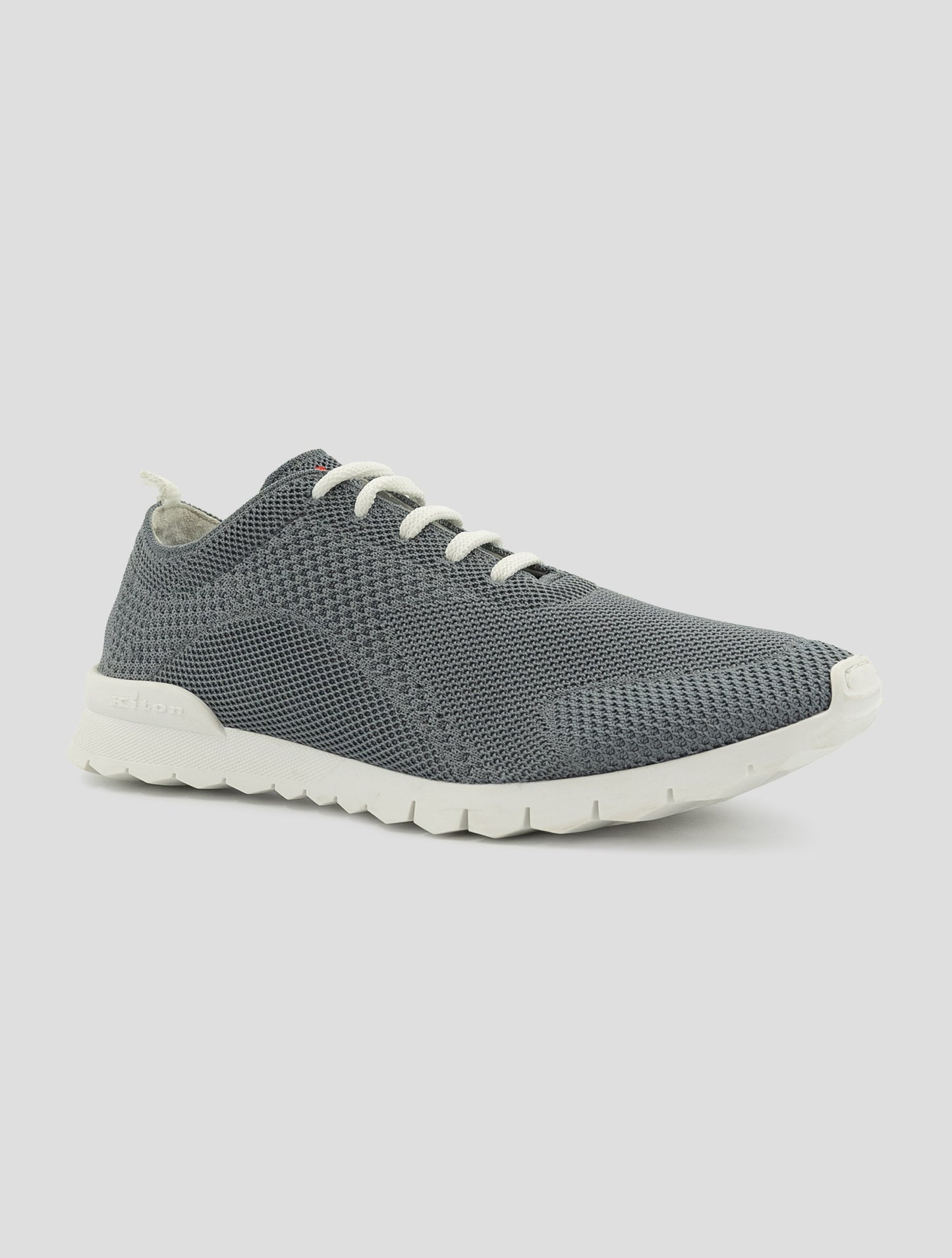 Kiton Gray Cotton Ea Sneakers