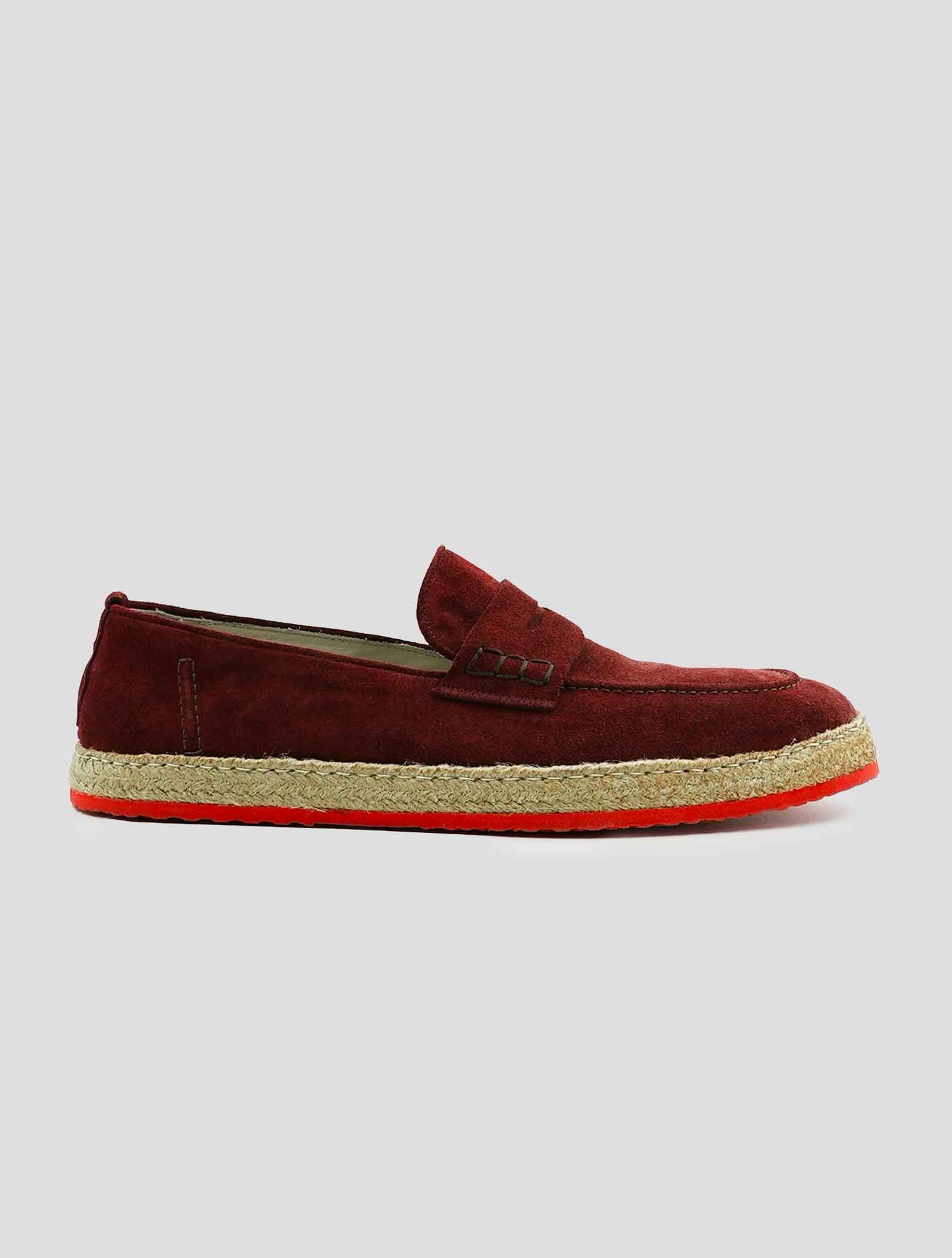 Kiton Red Leather Suede Espadrillas