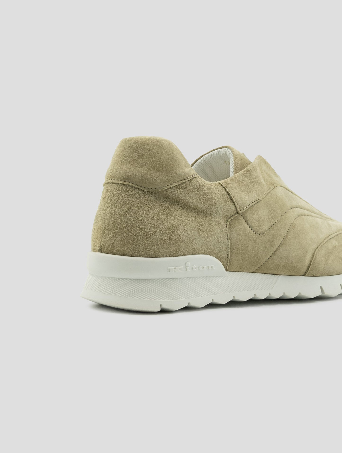 Kiton Beige Leather Suede Sneakers