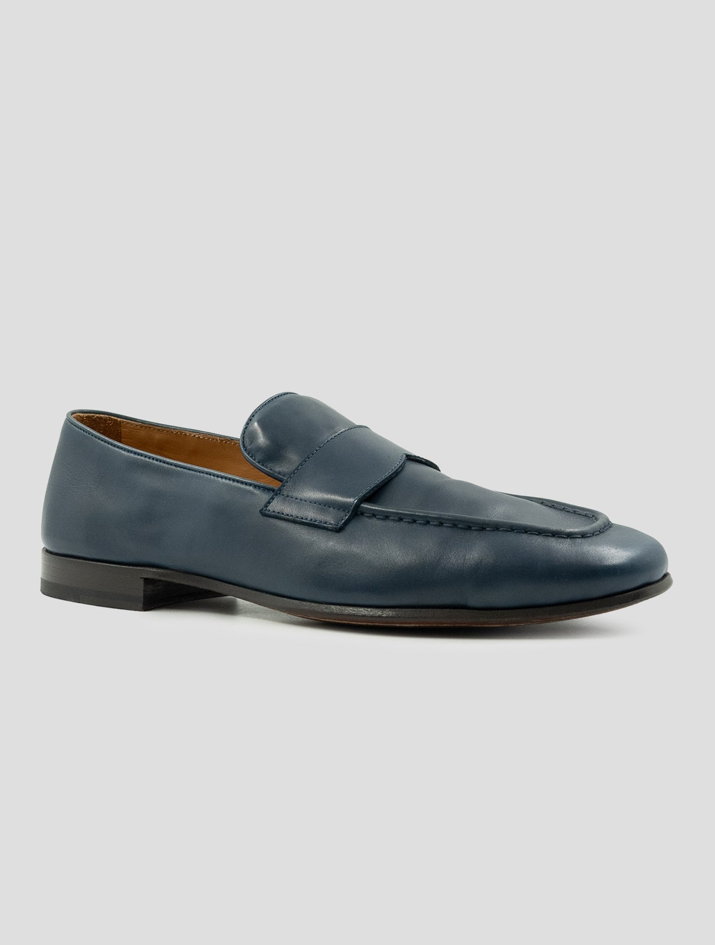 Kiton Blue Leather Loafers