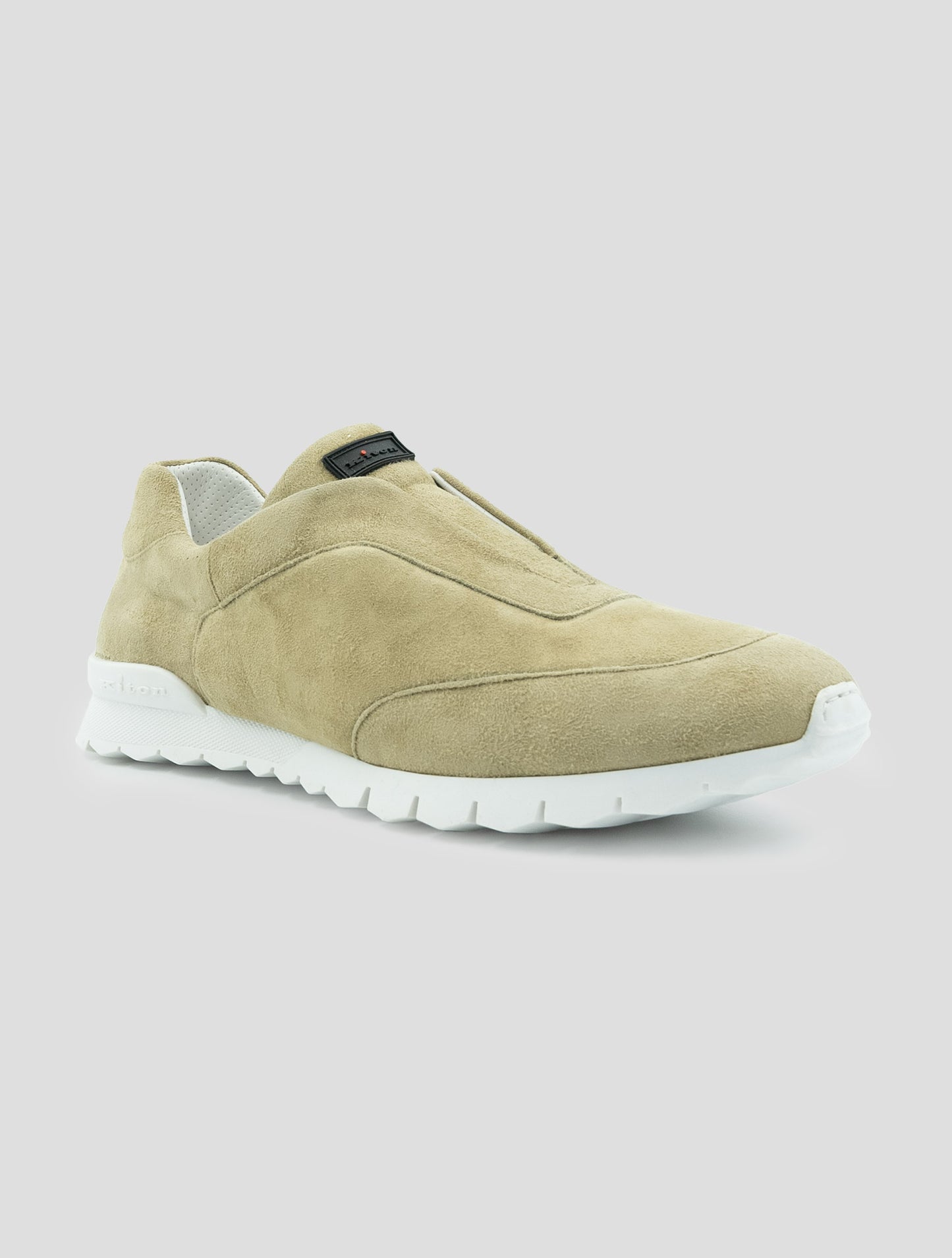 Kiton Beige Leather Suede Sneakers