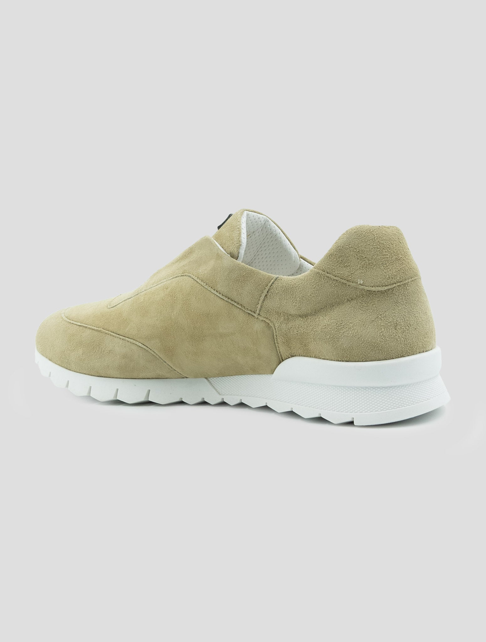Kiton Beige Leather Suede Sneakers