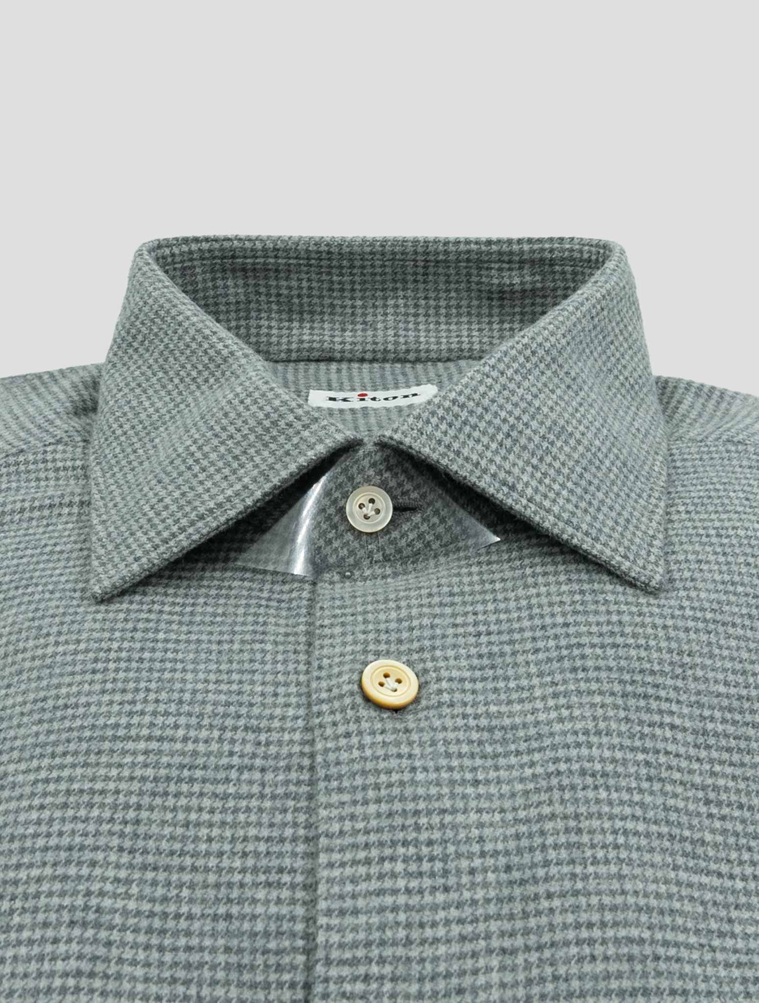Kiton Gray Cotton Shirt