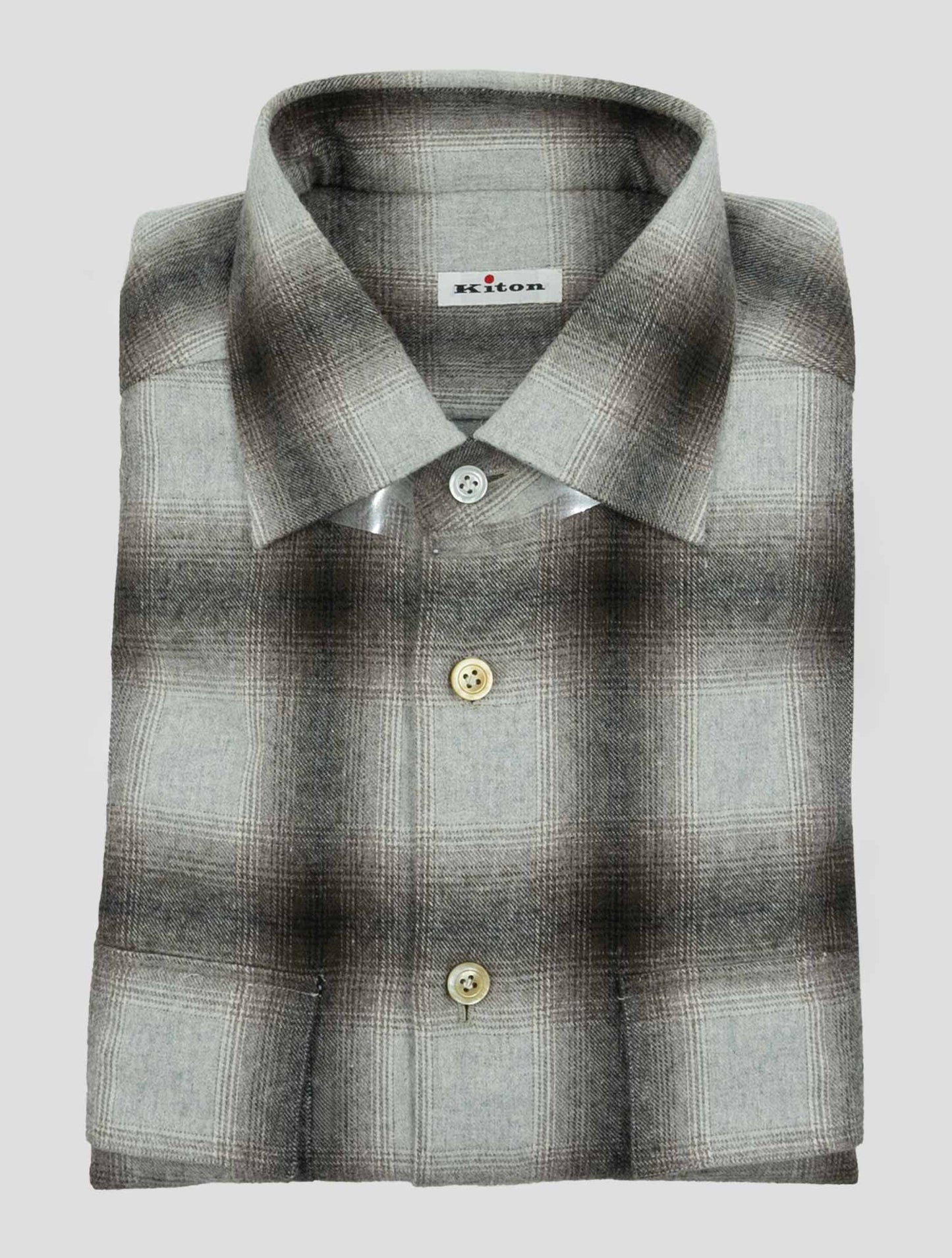 Kiton Gray Cotton Shirt