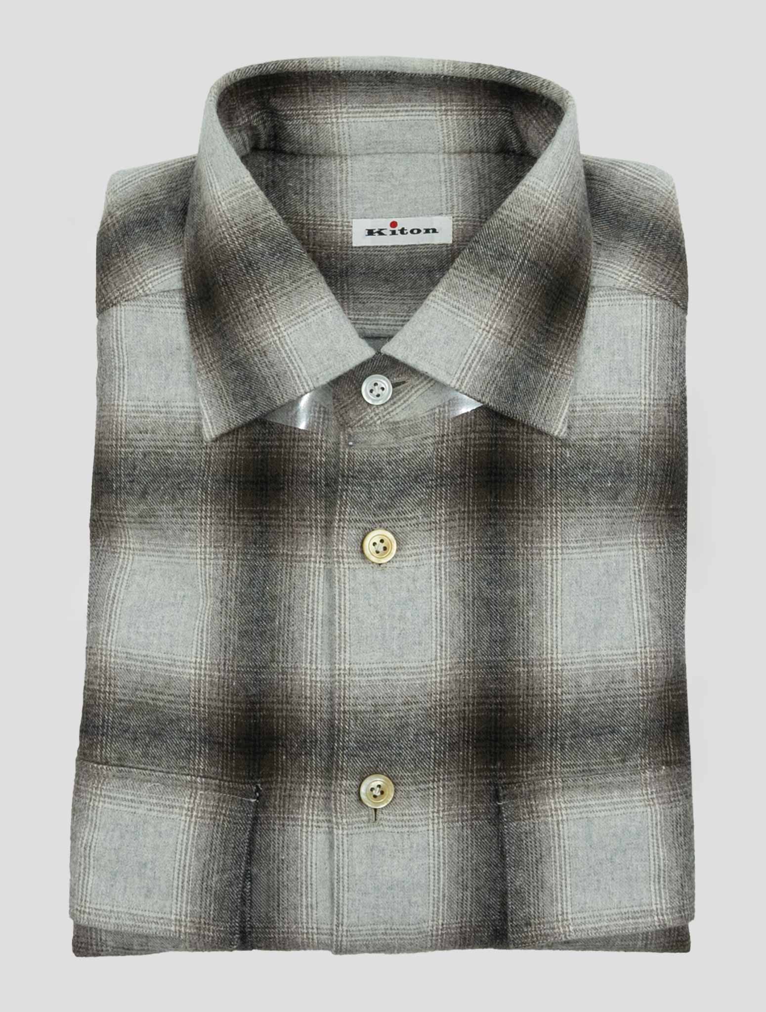 Kiton Gray Cotton Shirt