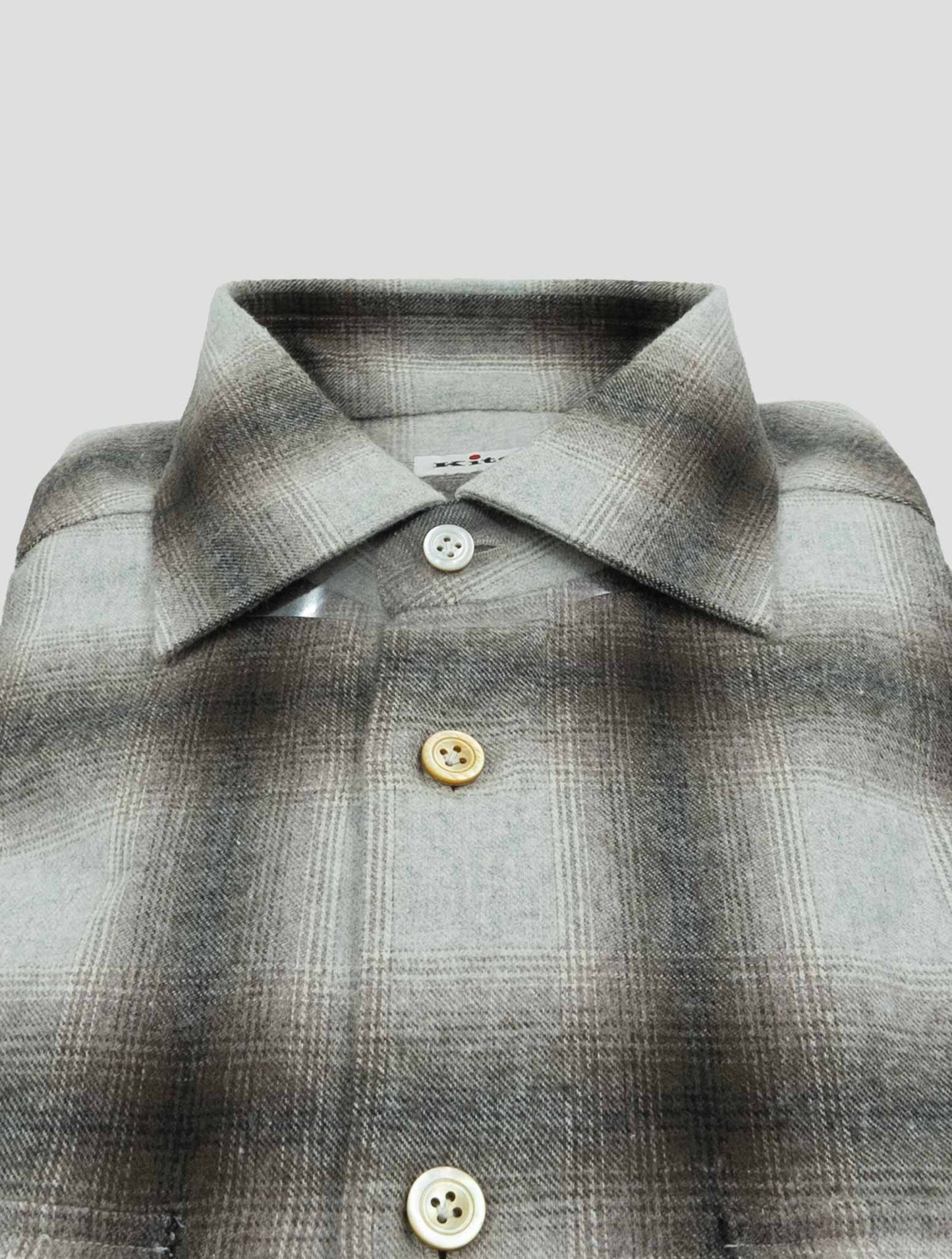 Kiton Gray Cotton Shirt