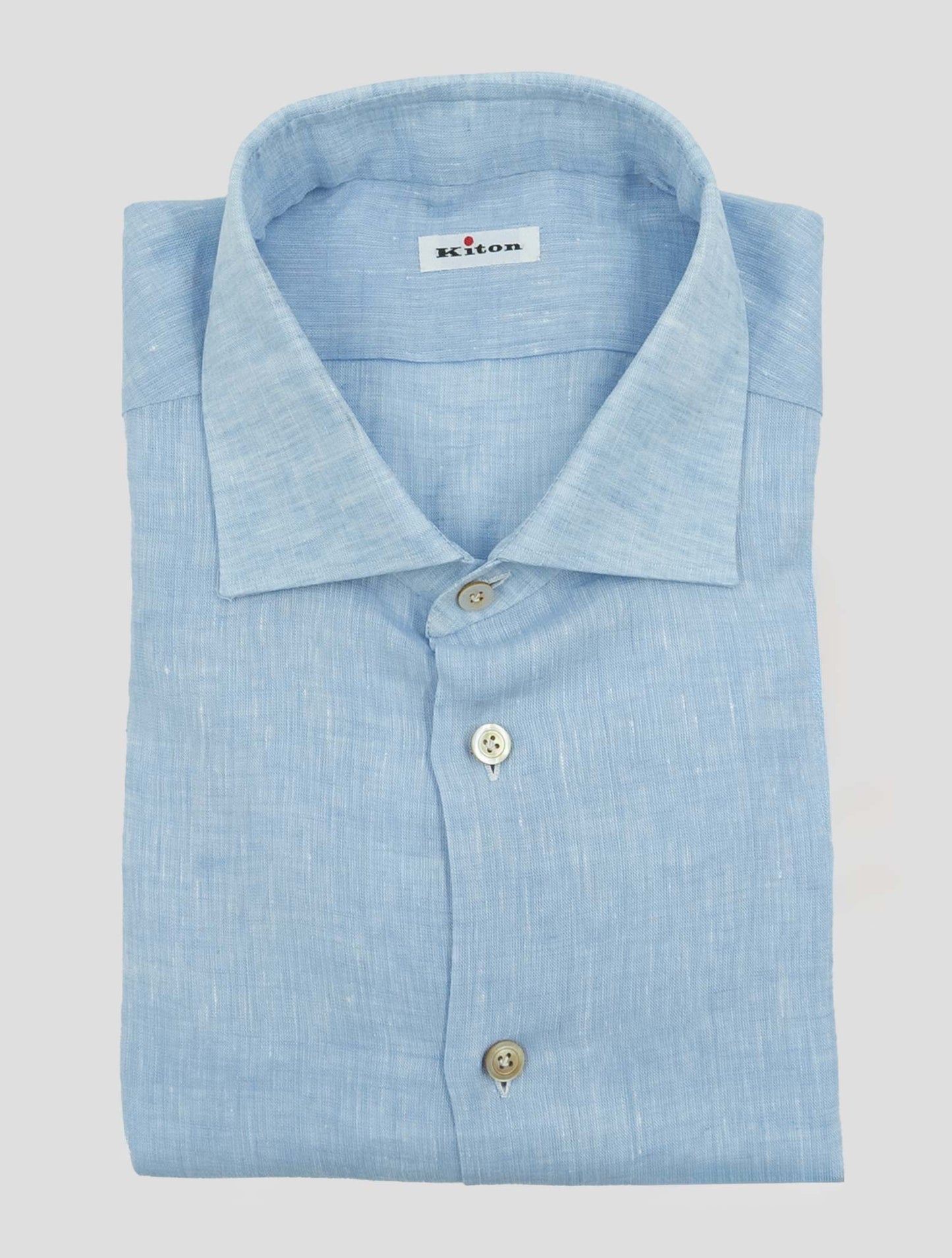 Kiton Light Blue Linen Shirt