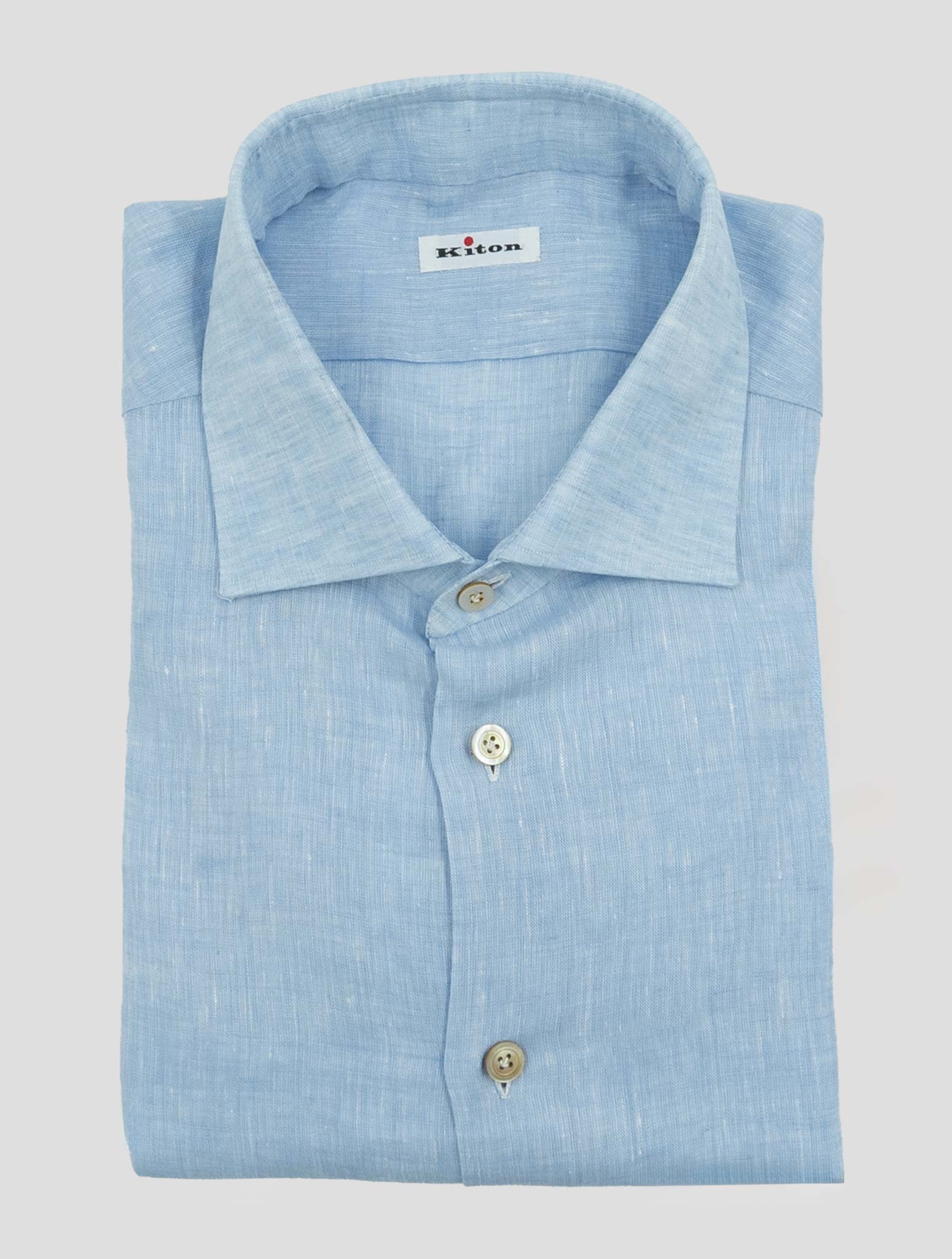 Kiton Light Blue Linen Shirt