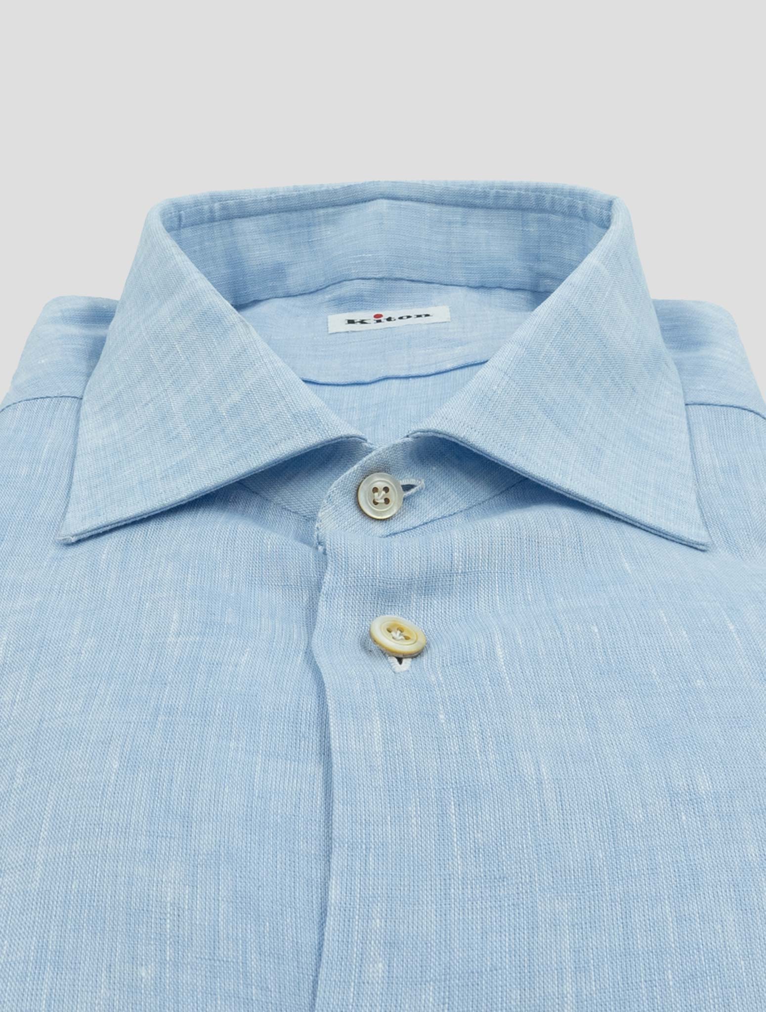 Kiton Light Blue Linen Shirt