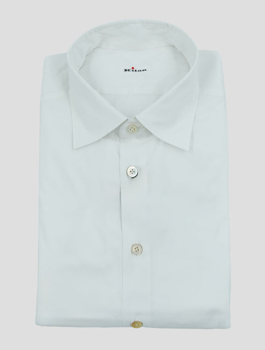 Kiton White Cotton Pa Ea Shirt