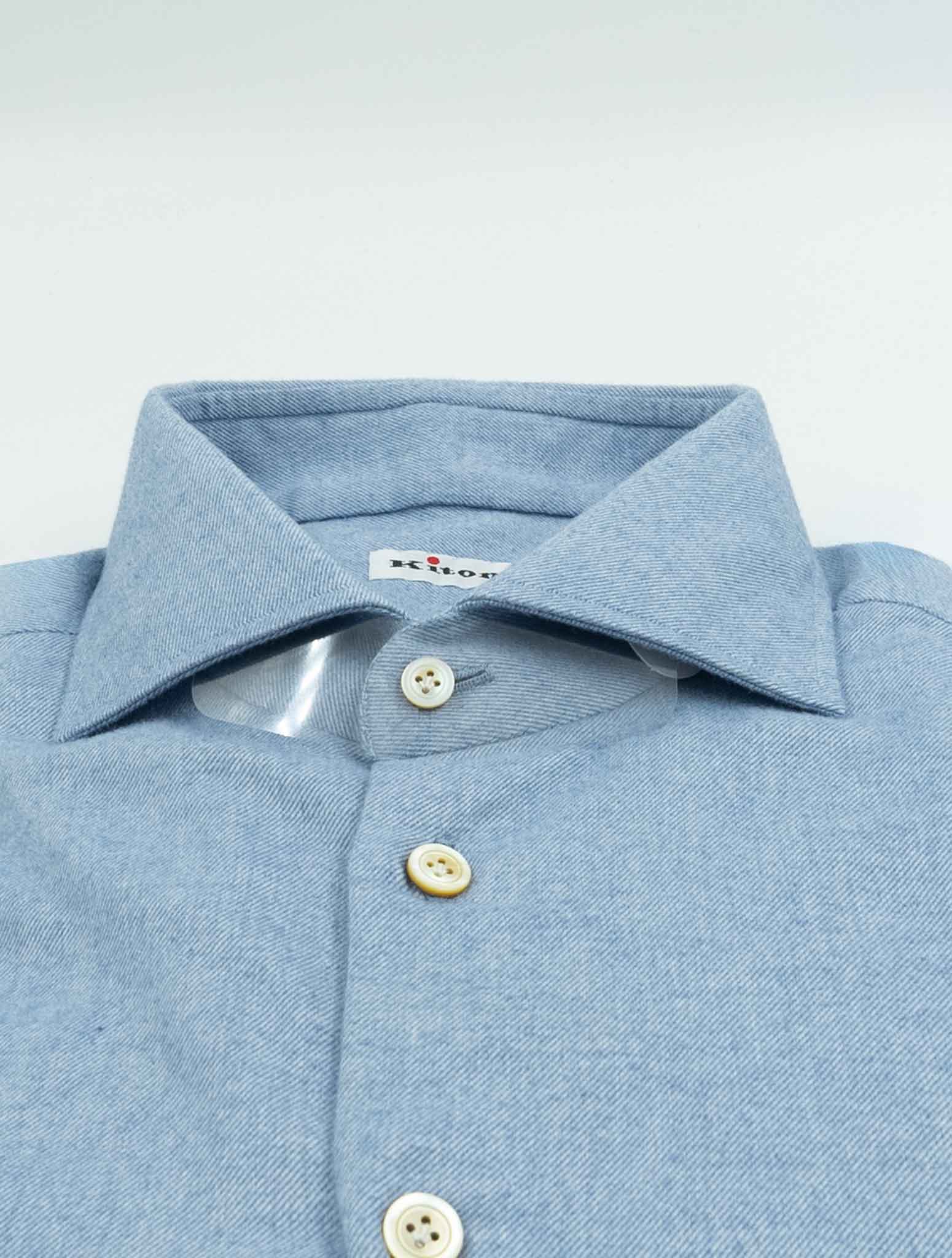 Kiton Light Blue Cotton Shirt