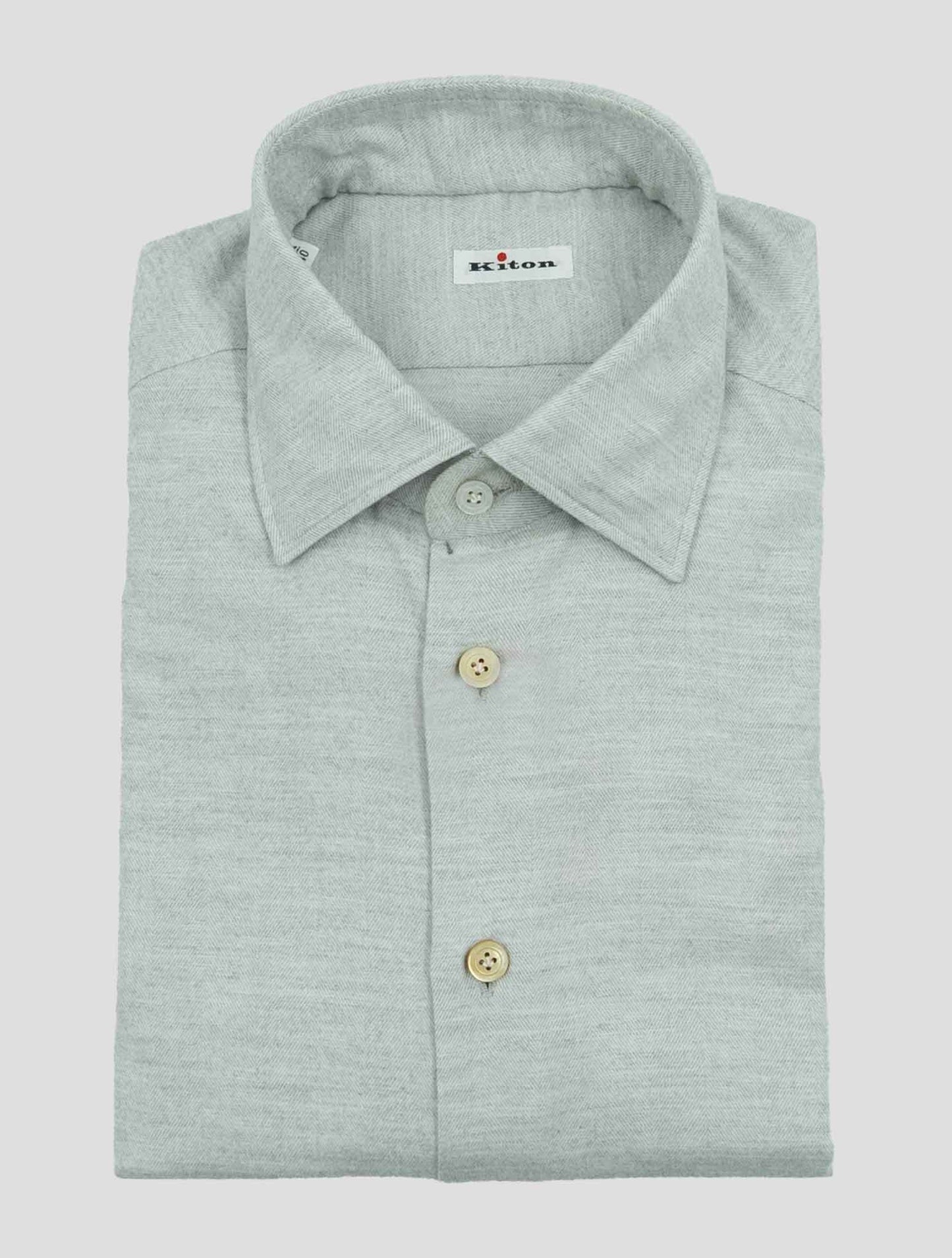 Kiton Gray Cotton Lyocell Shirt