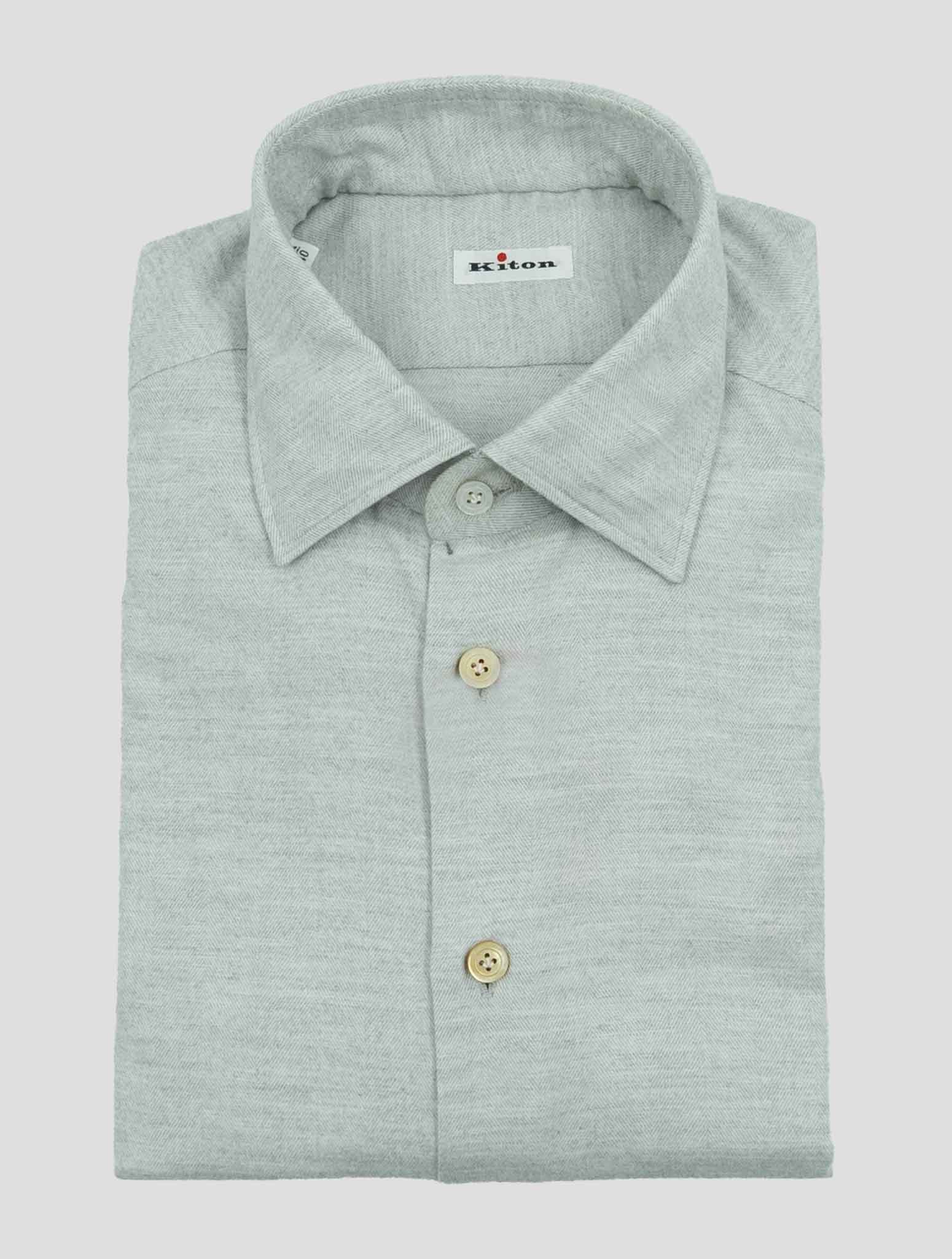 Kiton Gray Cotton Lyocell Shirt