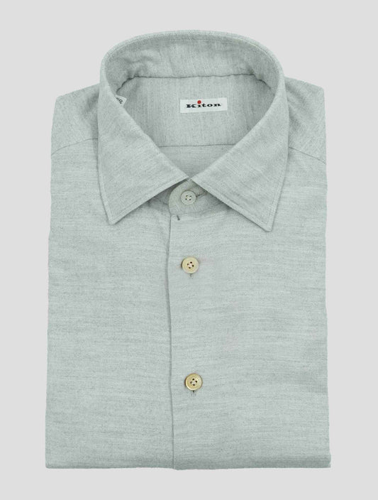 Kiton Gray Cotton Lyocell Shirt