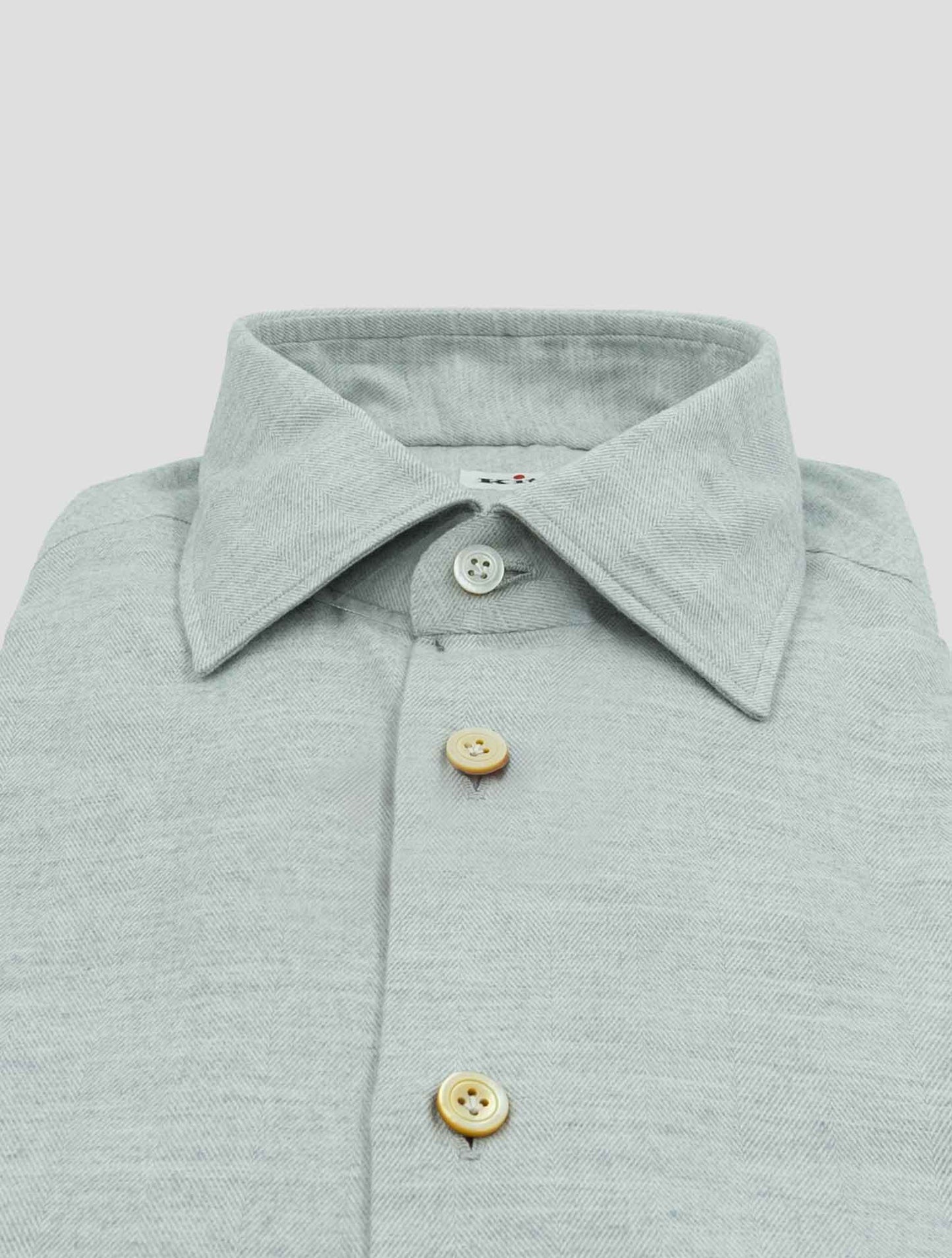 Kiton Gray Cotton Lyocell Shirt