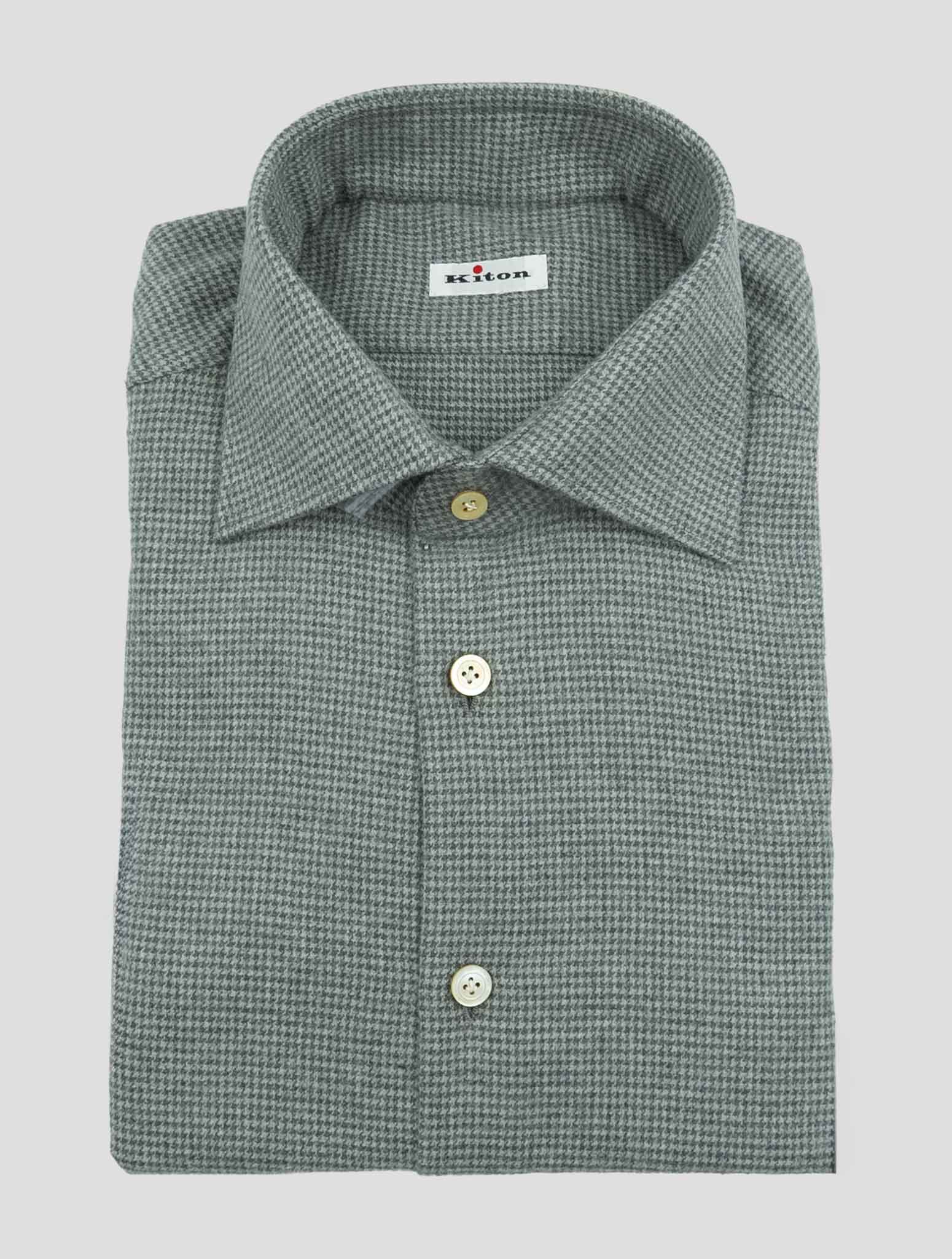 Kiton Gray Cotton Shirt