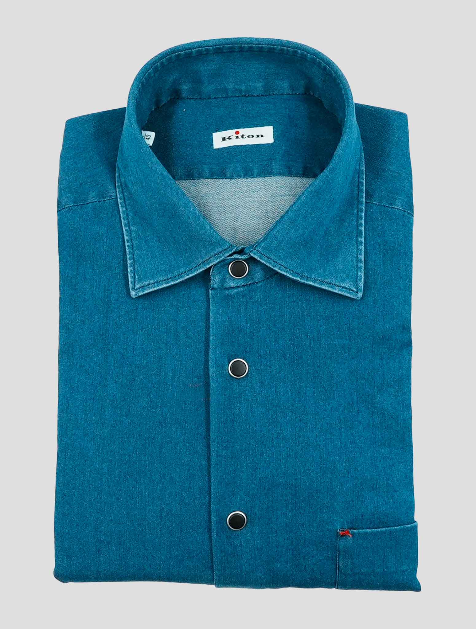 Kiton Denim Cotton Ea Nerano Shirt