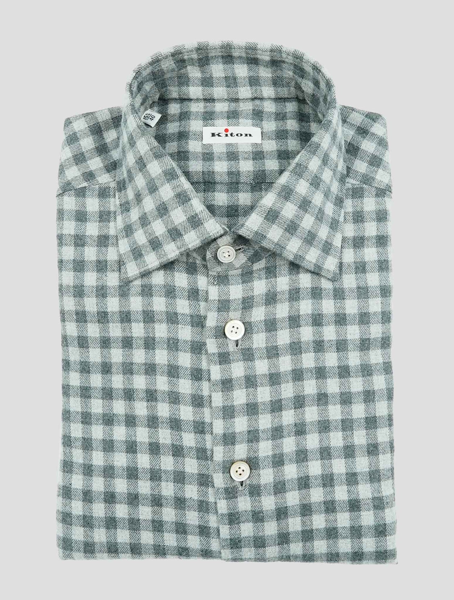 Kiton Gray Cotton Shirt