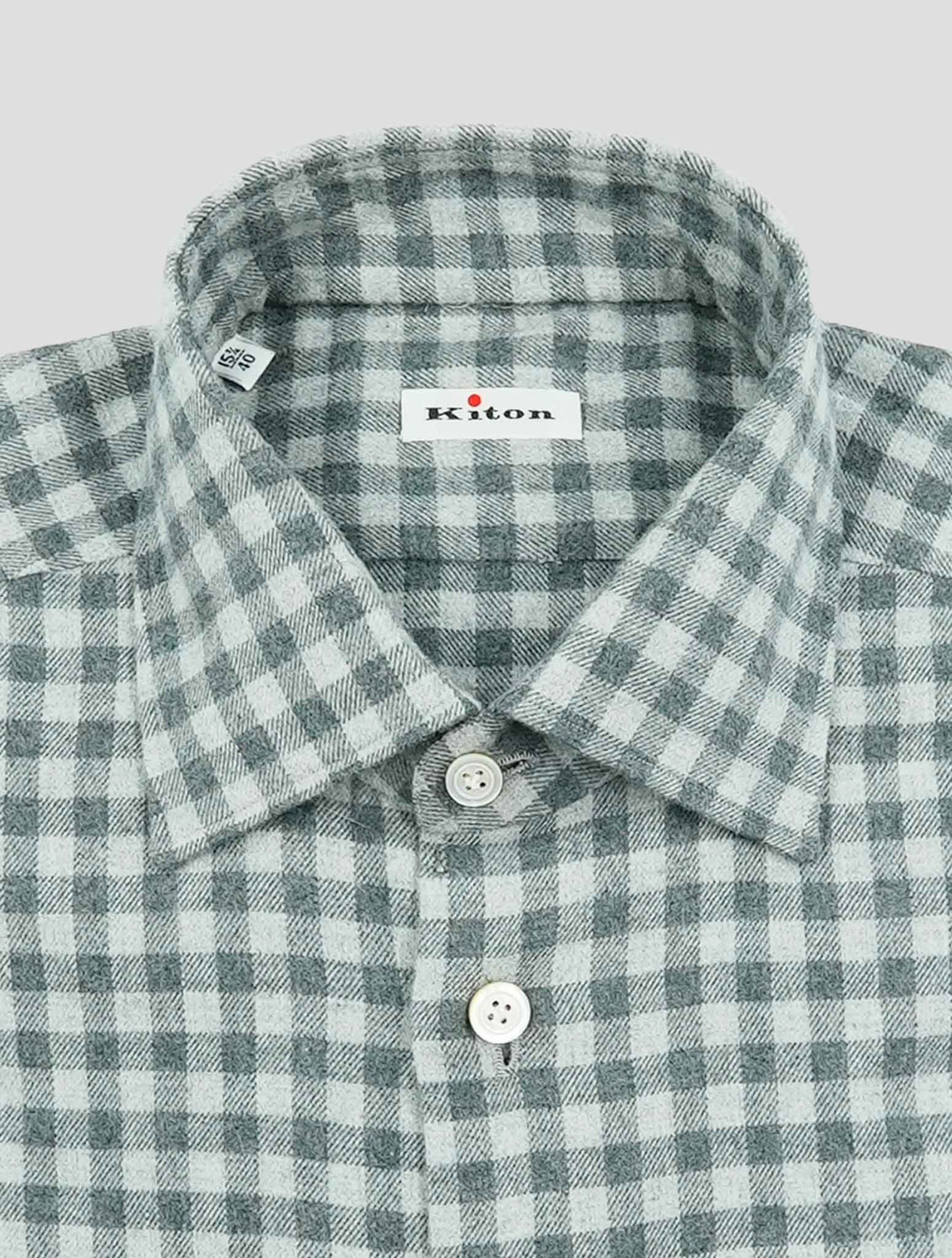 Kiton Gray Cotton Shirt
