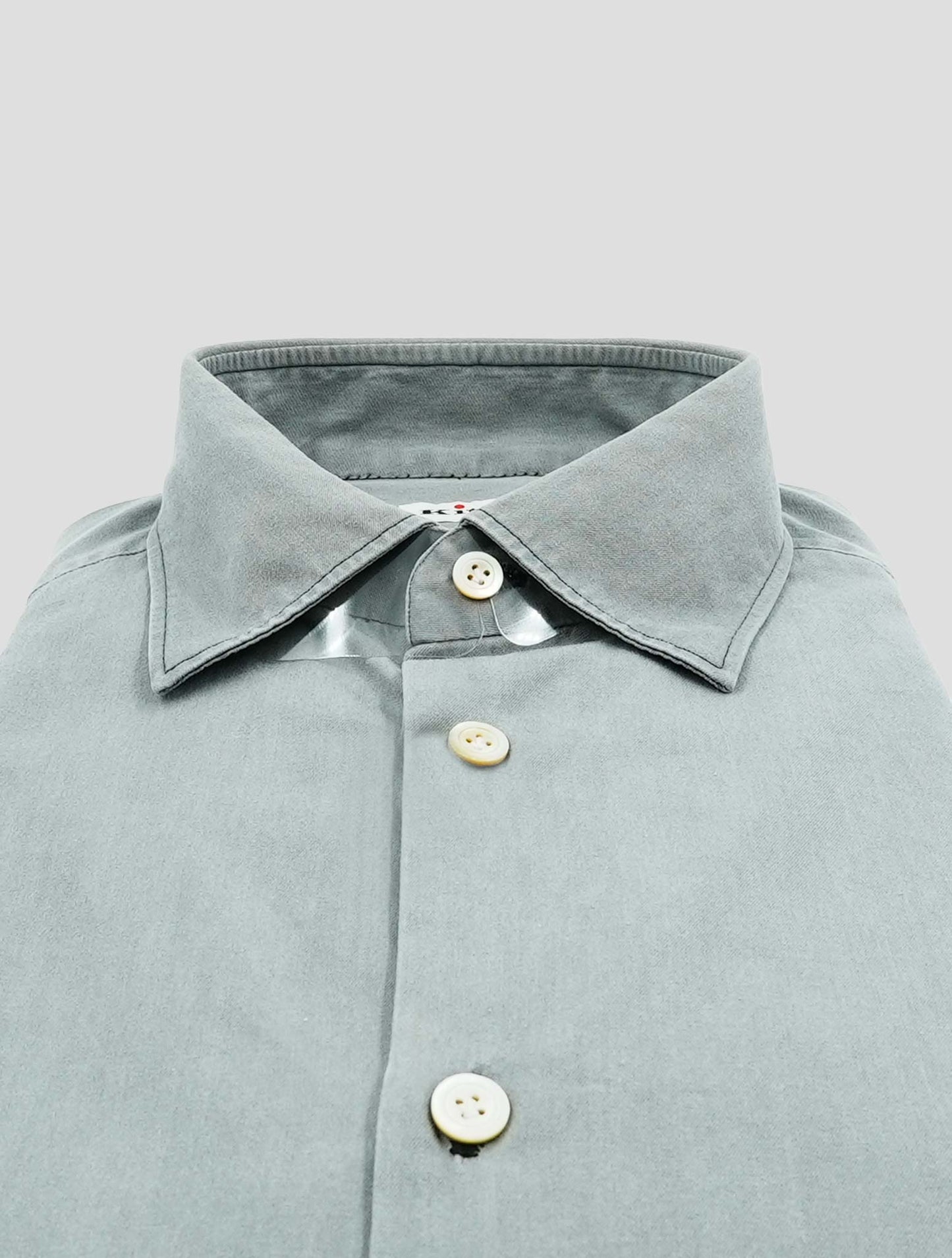 Kiton Gray Cotton Shirt