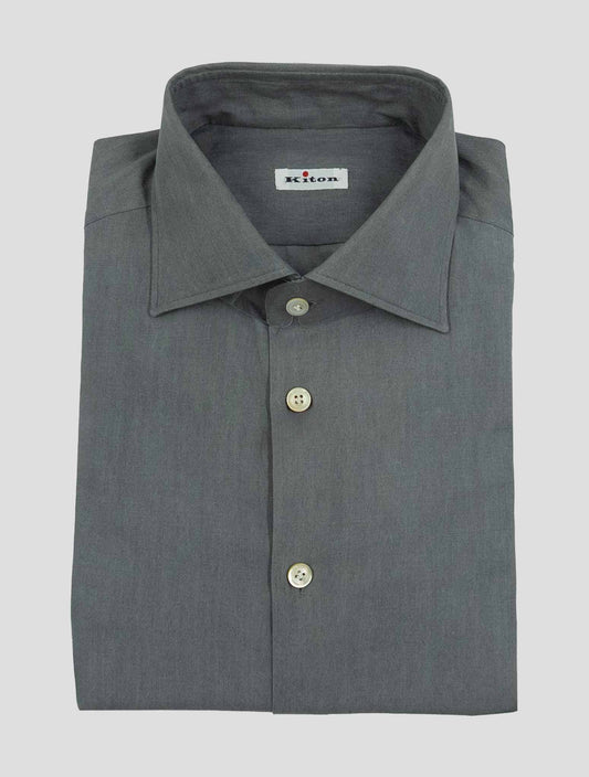 Kiton Gray Cotton Shirt