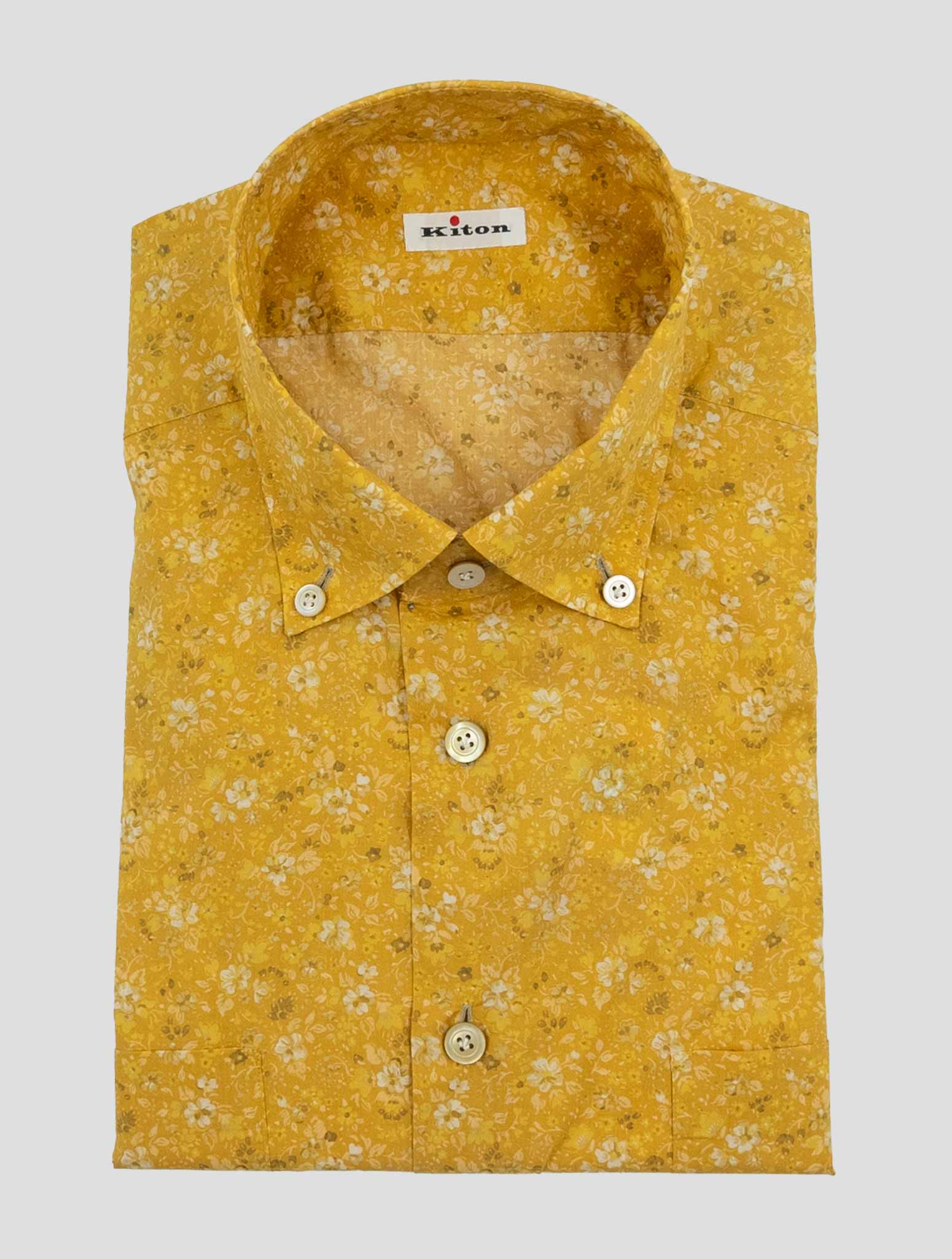 Kiton Yellow Cotton Shirt