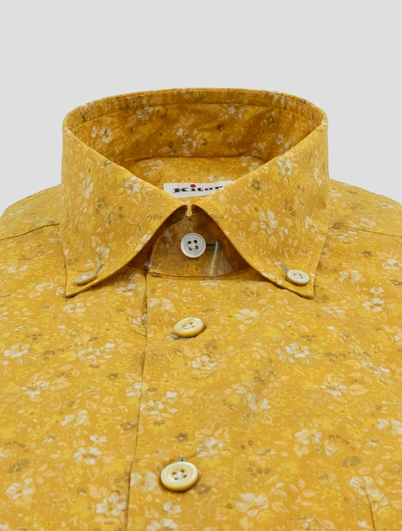 Kiton Yellow Cotton Shirt