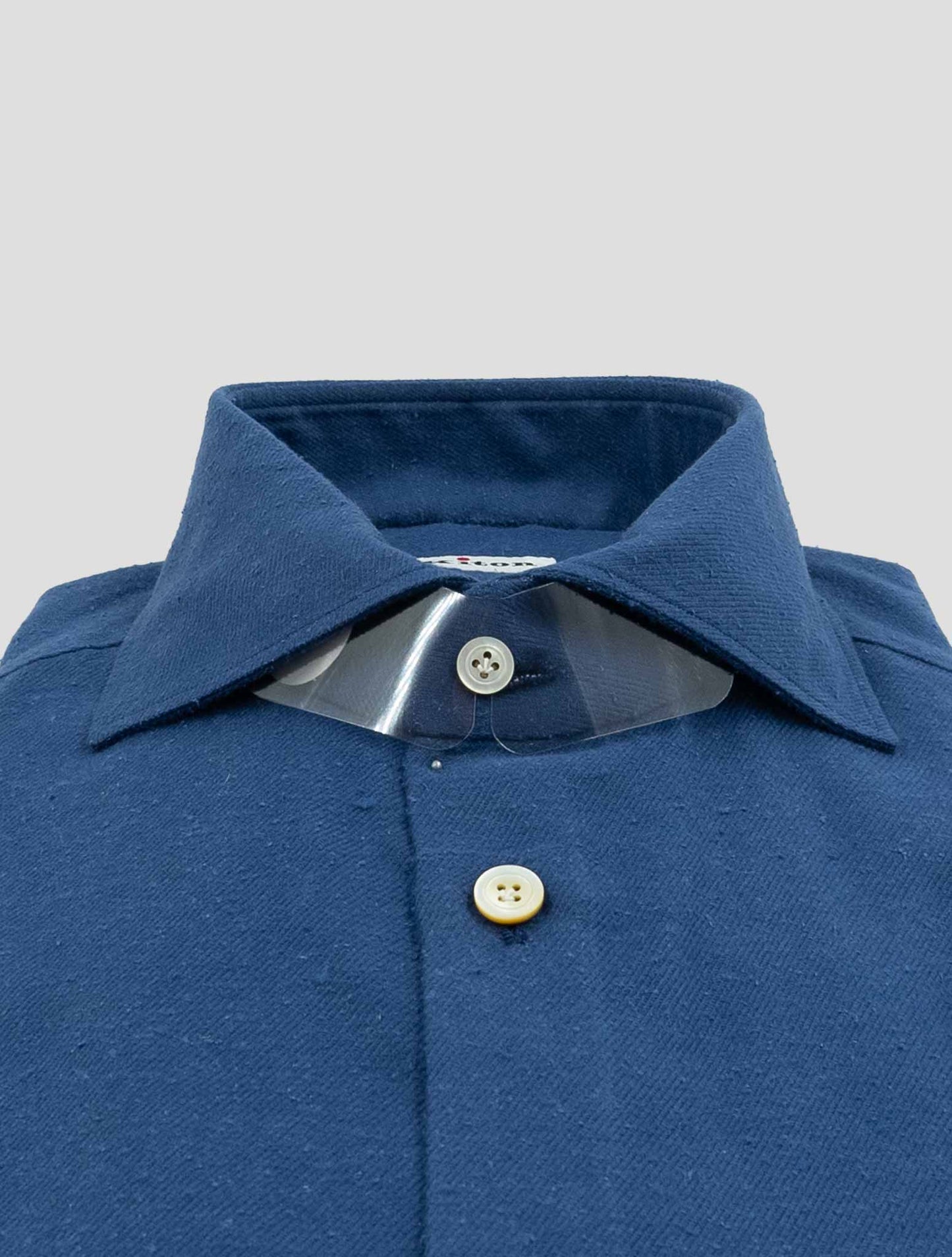 Kiton Blue Cotton Cashmere Shirt