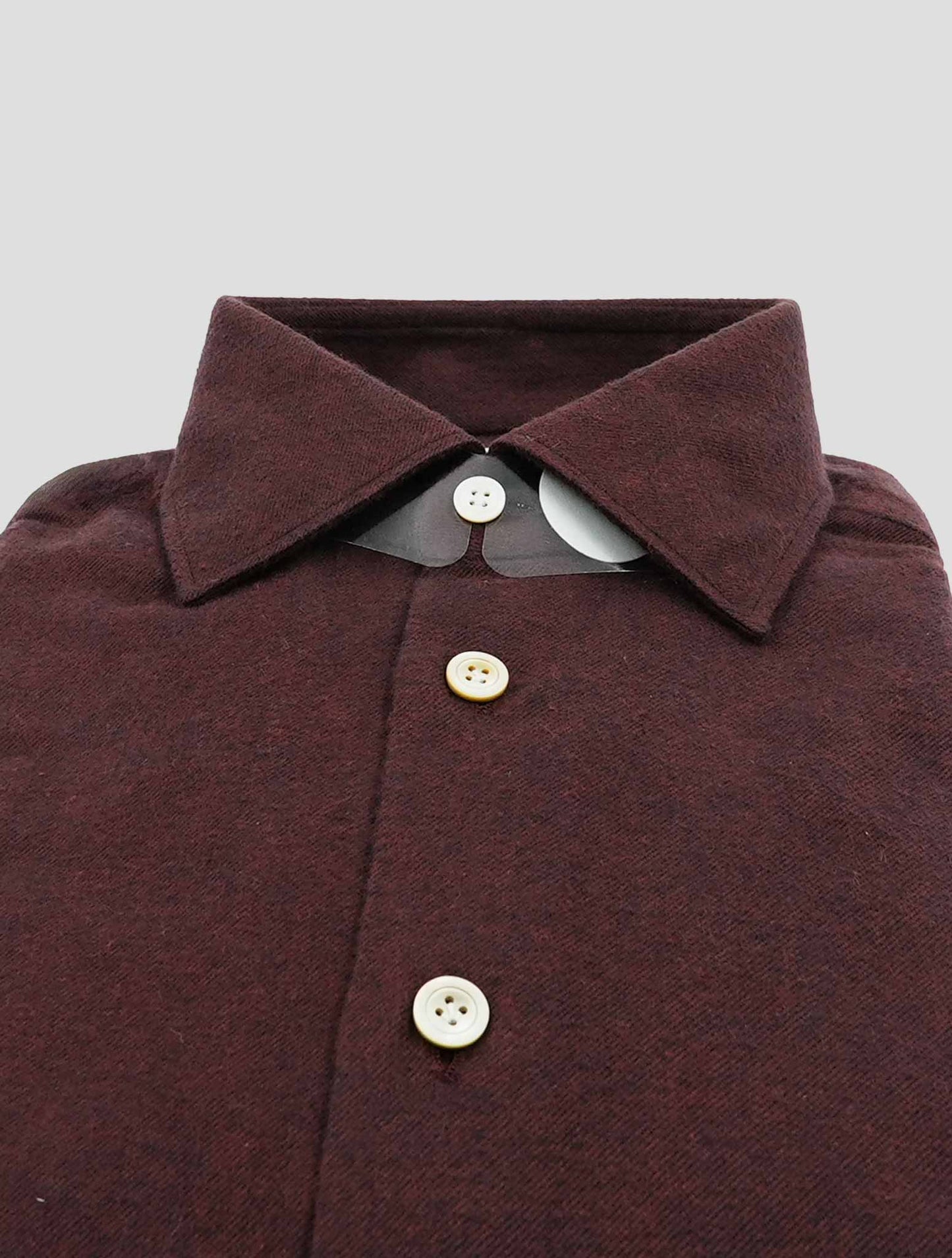 Kiton Burgundy Cotton Shirt